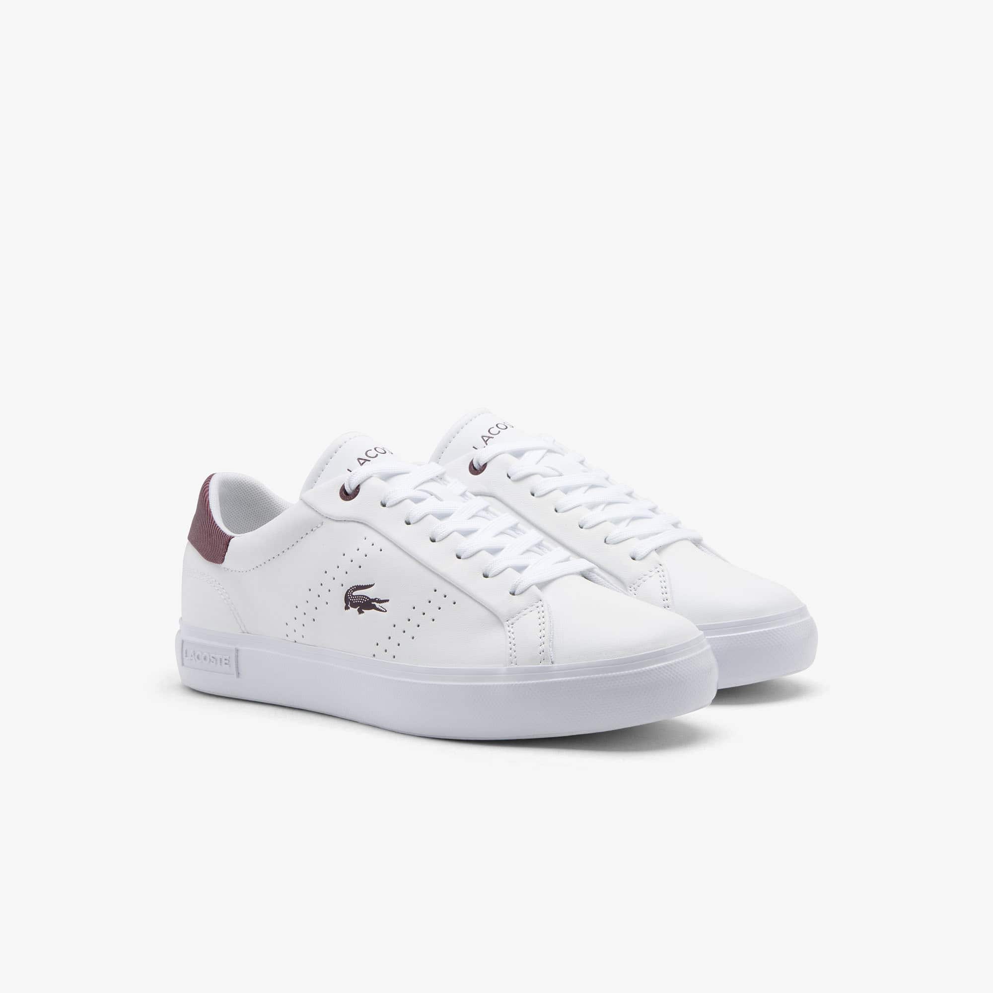 Women's Powercourt 2.0 Leather Sneakers - WHT/DK PURP