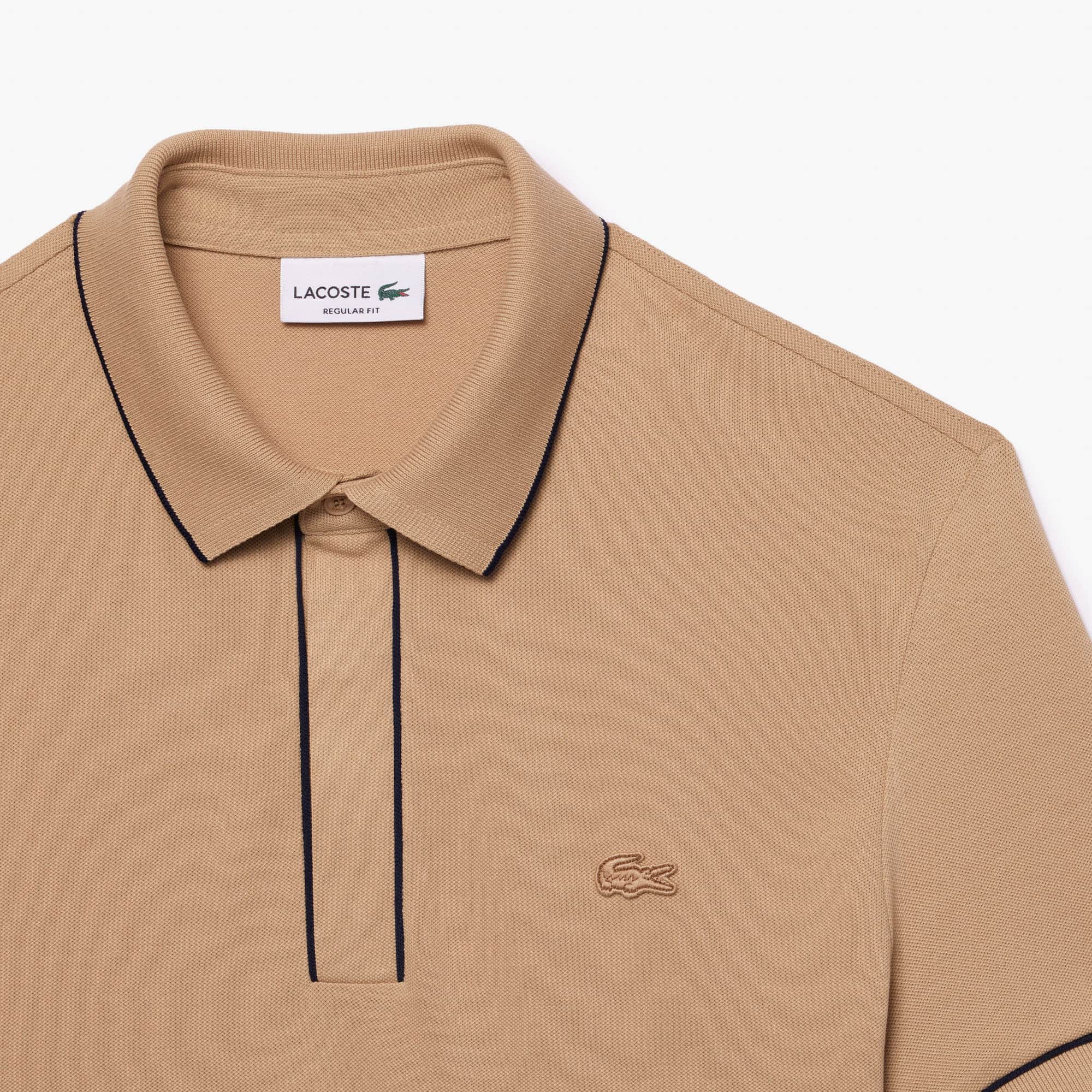 Men's Regular Fit Paris Stretch Piqué Polo - Beige