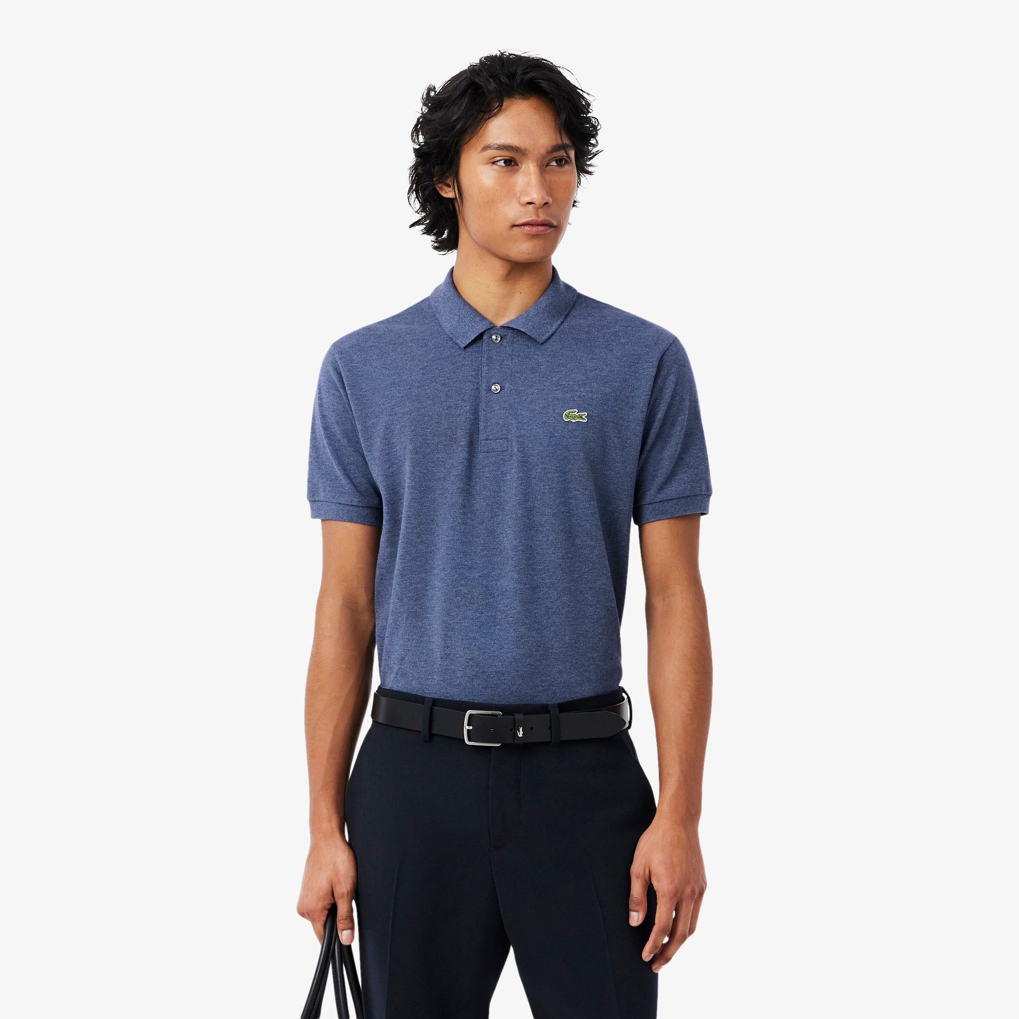 Men's Classic Fit Heathered Polo - Bleu Chine