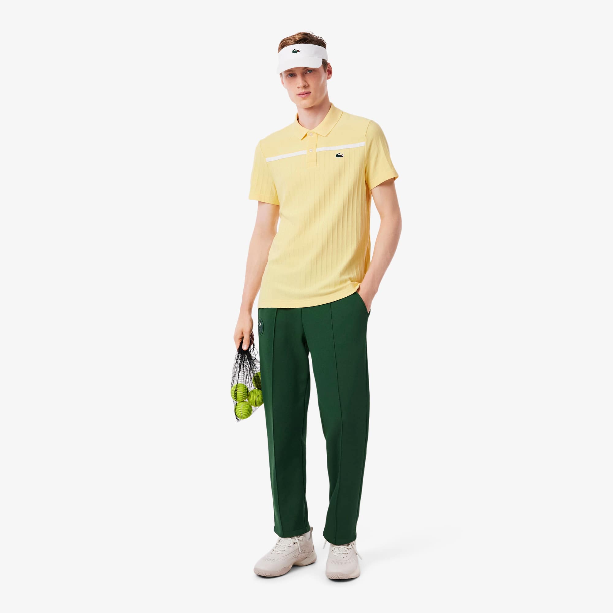 Men's Ultra Dry Badge Accent Tennis Heritage Polo - Yellow / White