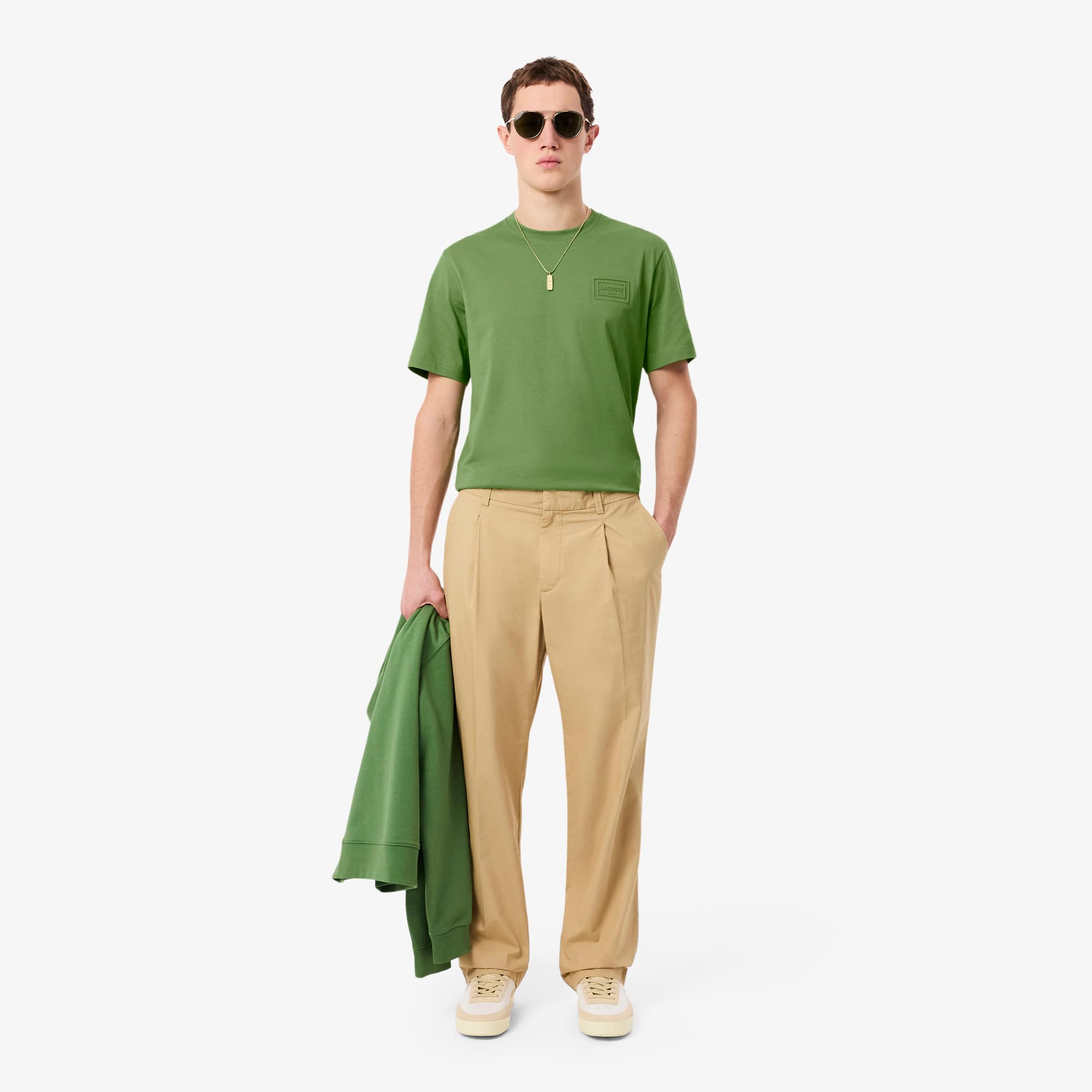 Embossed Branding Jersey T-Shirt - Green