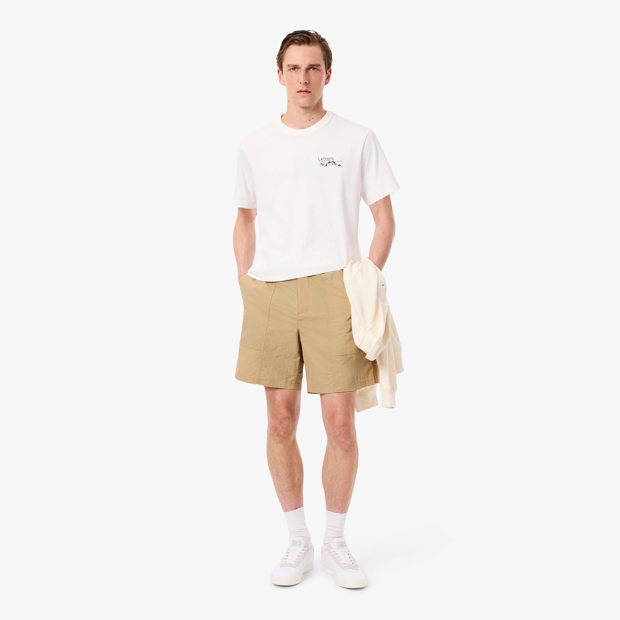 Men's Water-Repellent Wind Resistant Nylon Shorts - Beige