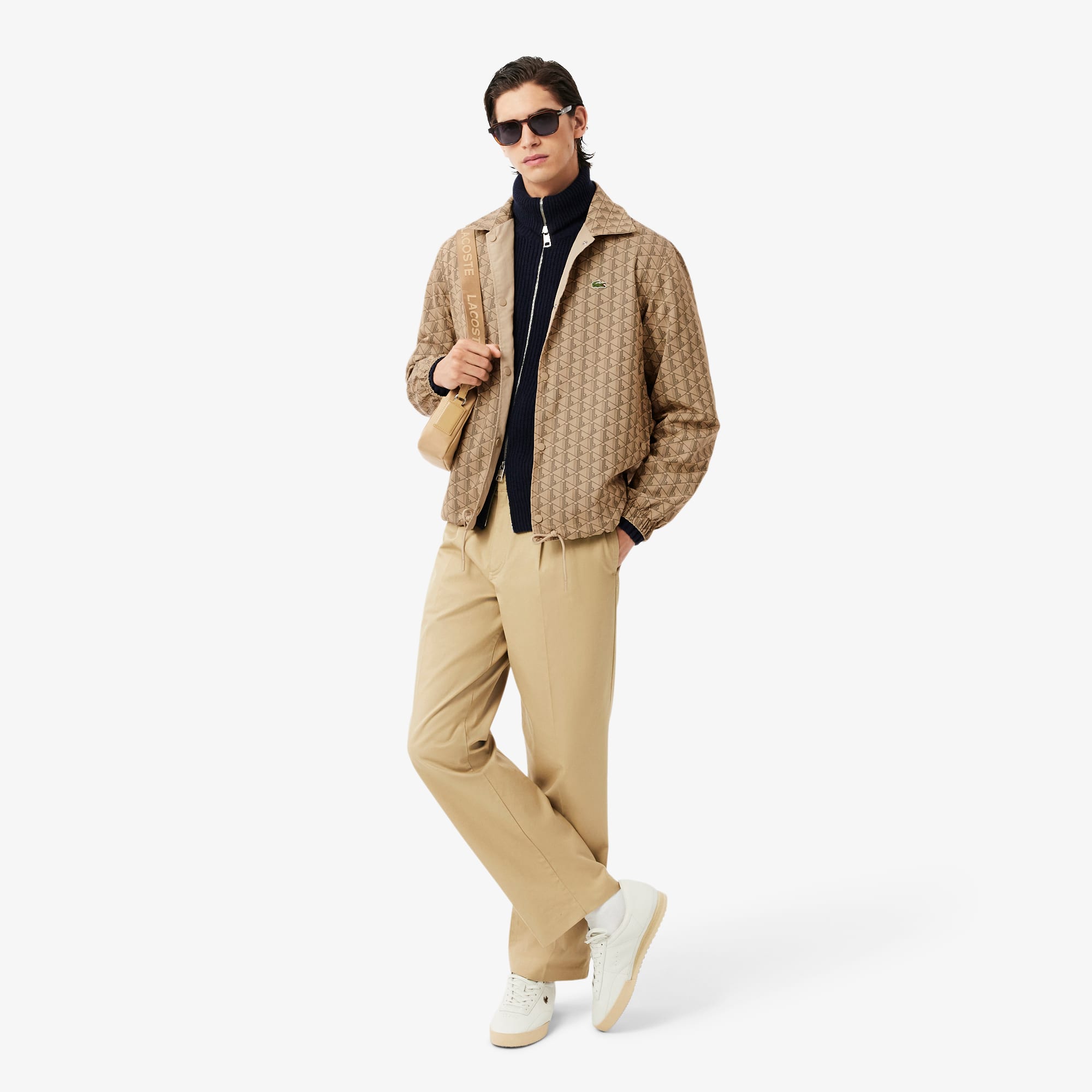 Men's Reversible Monogram Jacket - Beige