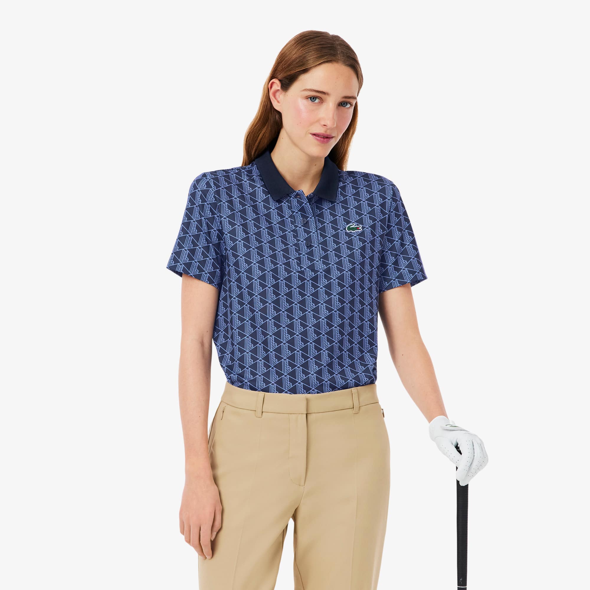 Women's Regular Fit UV Protect Golf Polo - Navy Blue / Purple