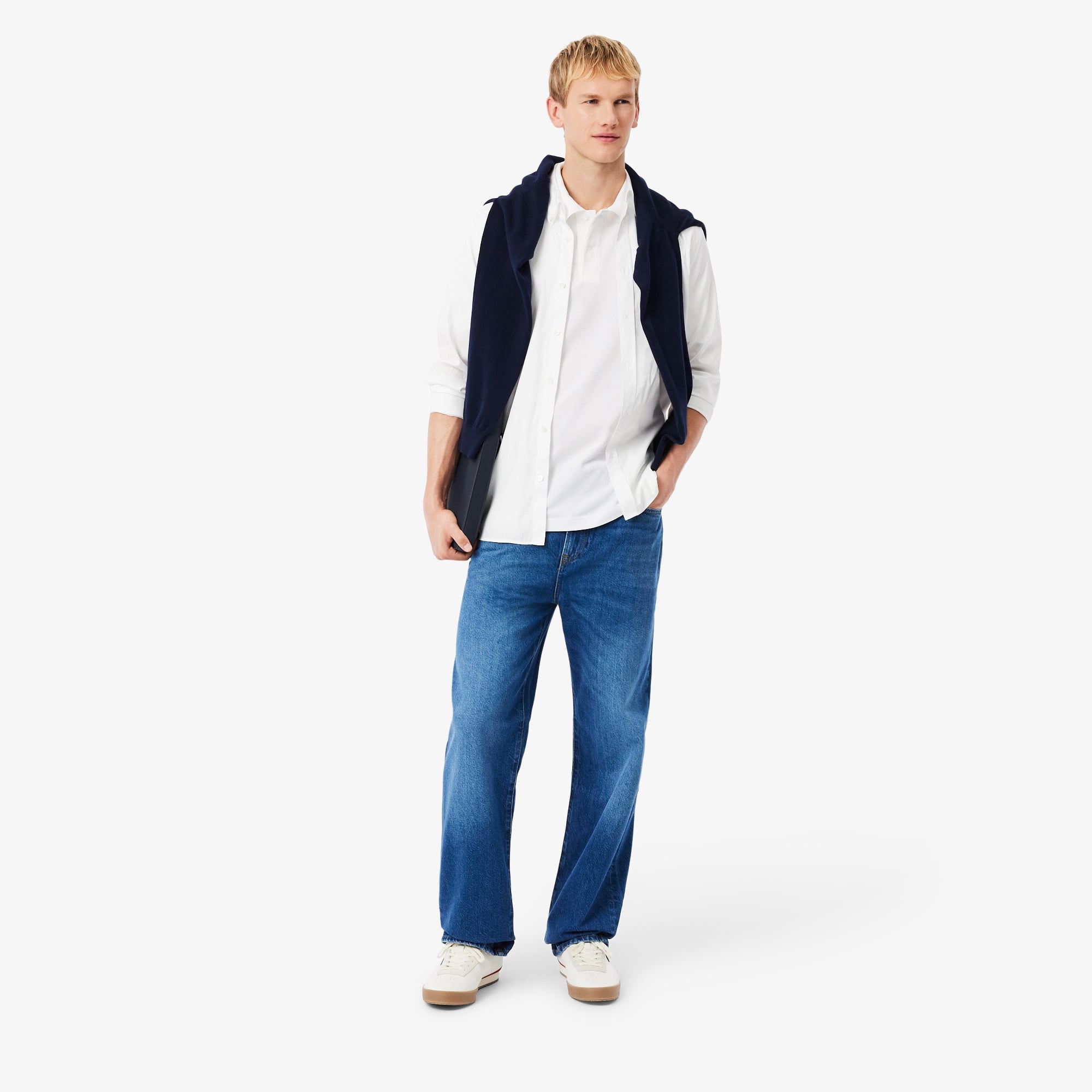 Men's Loose Fit Heavy Piqué Polo - White
