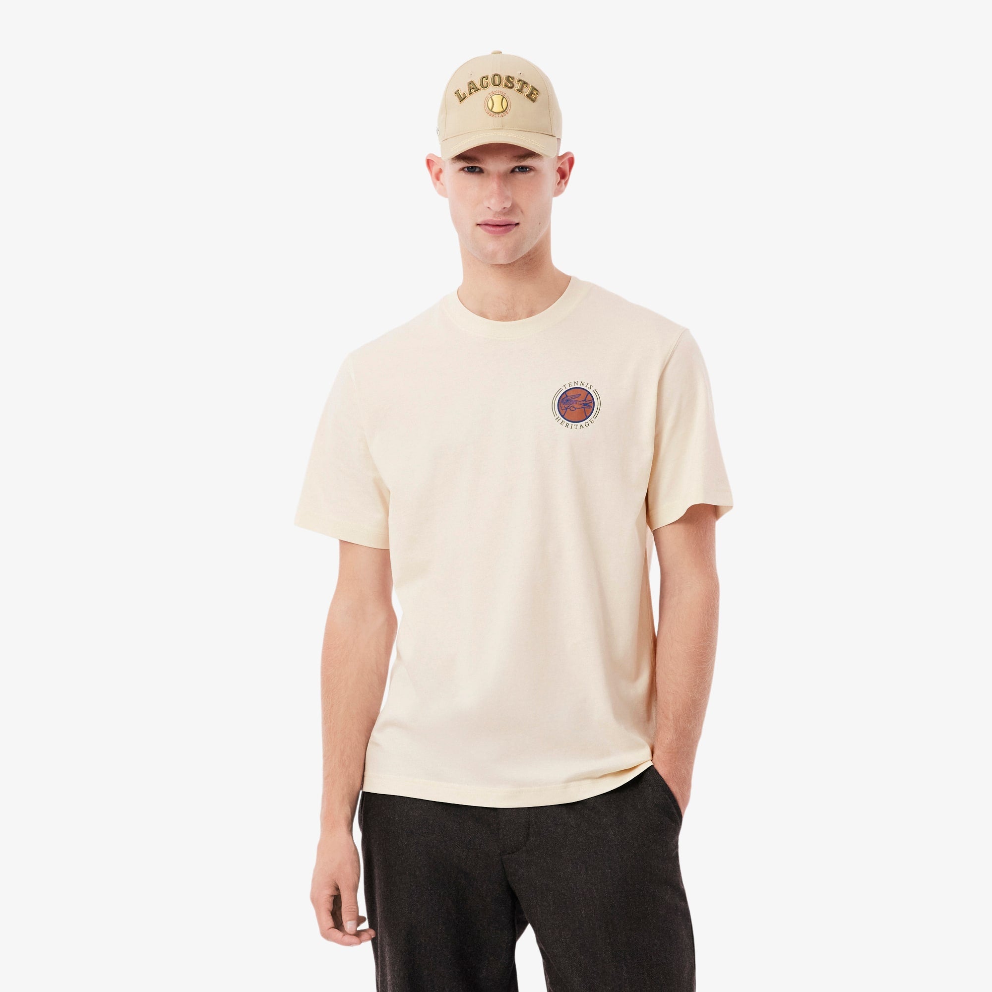 Men's Multi Print Jersey T-Shirt - Cream