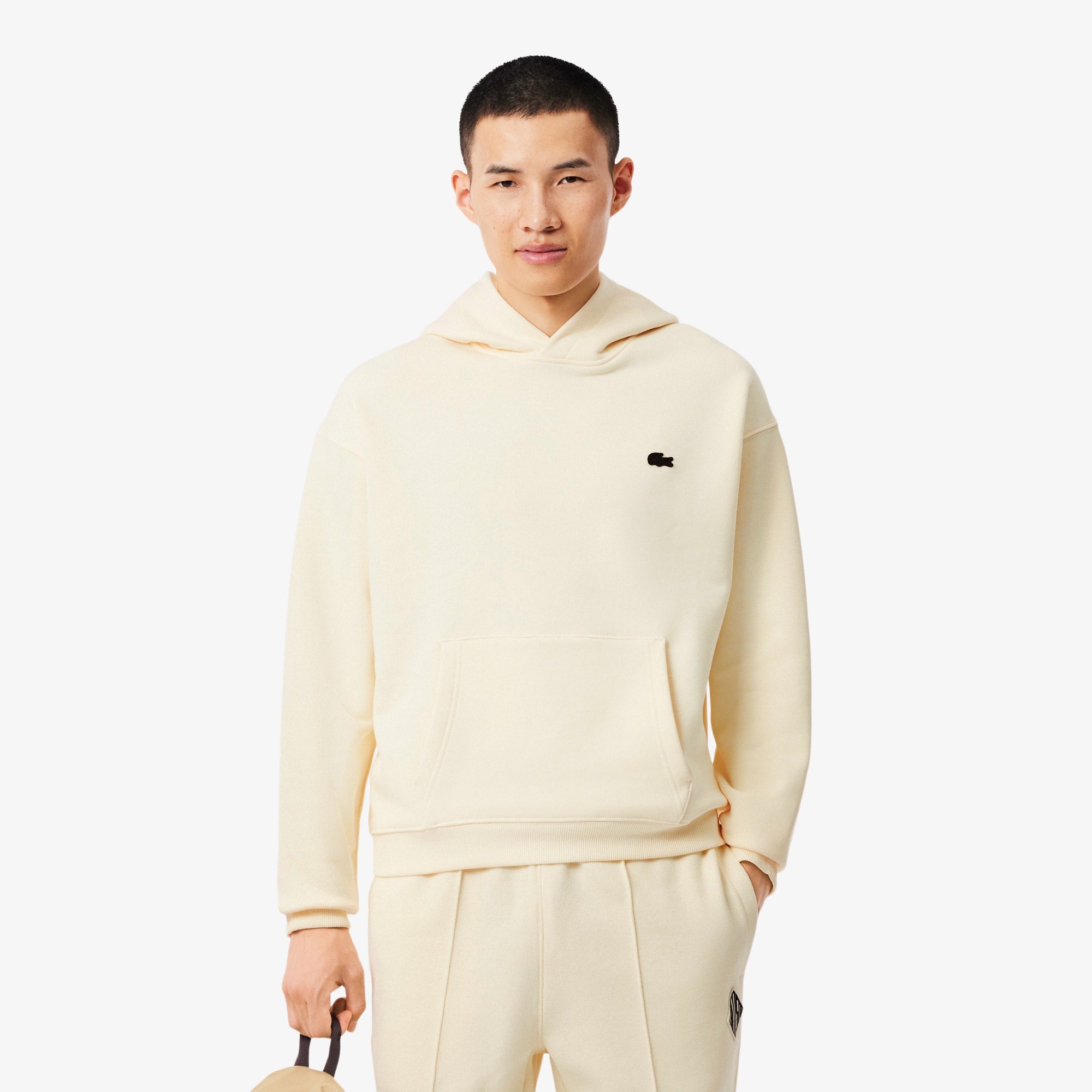 Loose Fit Printed Hoodie - Lemon Beige