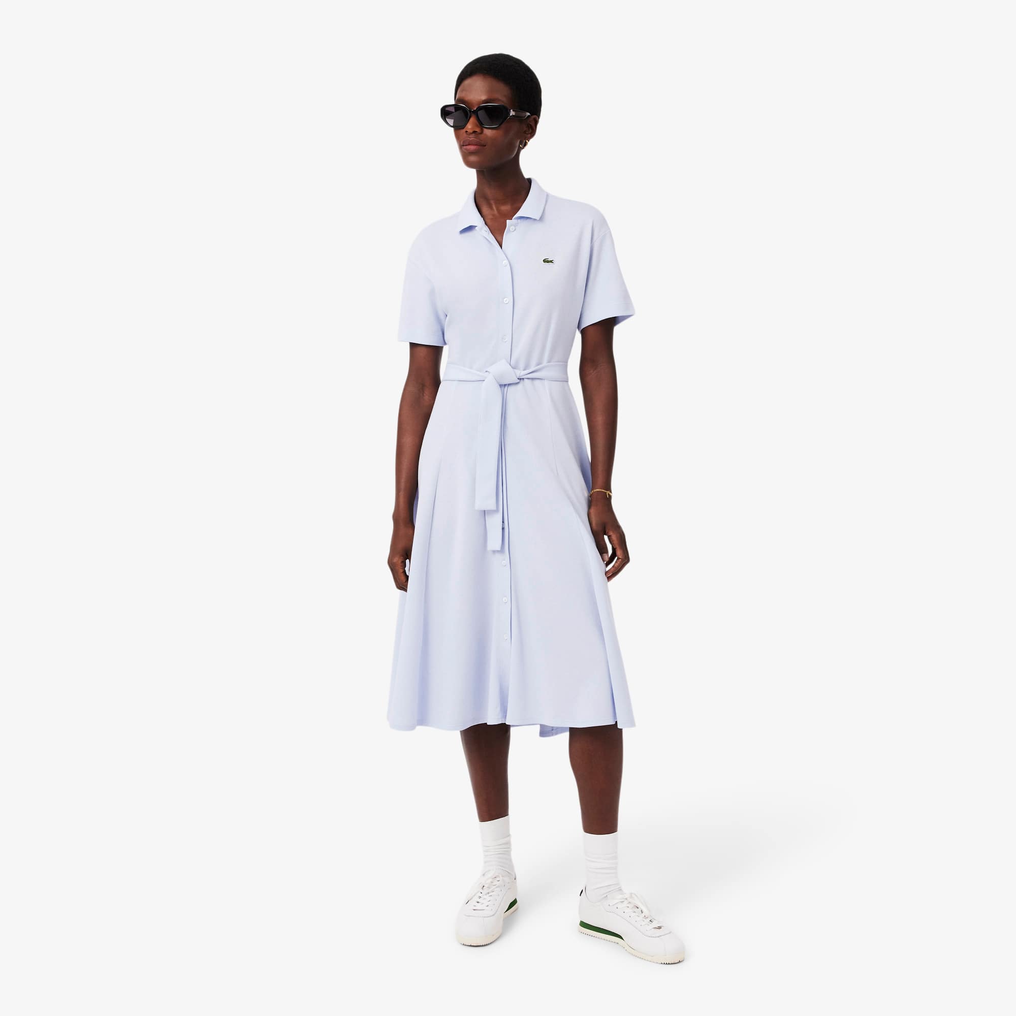 Women's Flared Mini-Piqué Polo Dress - Phoenix blue