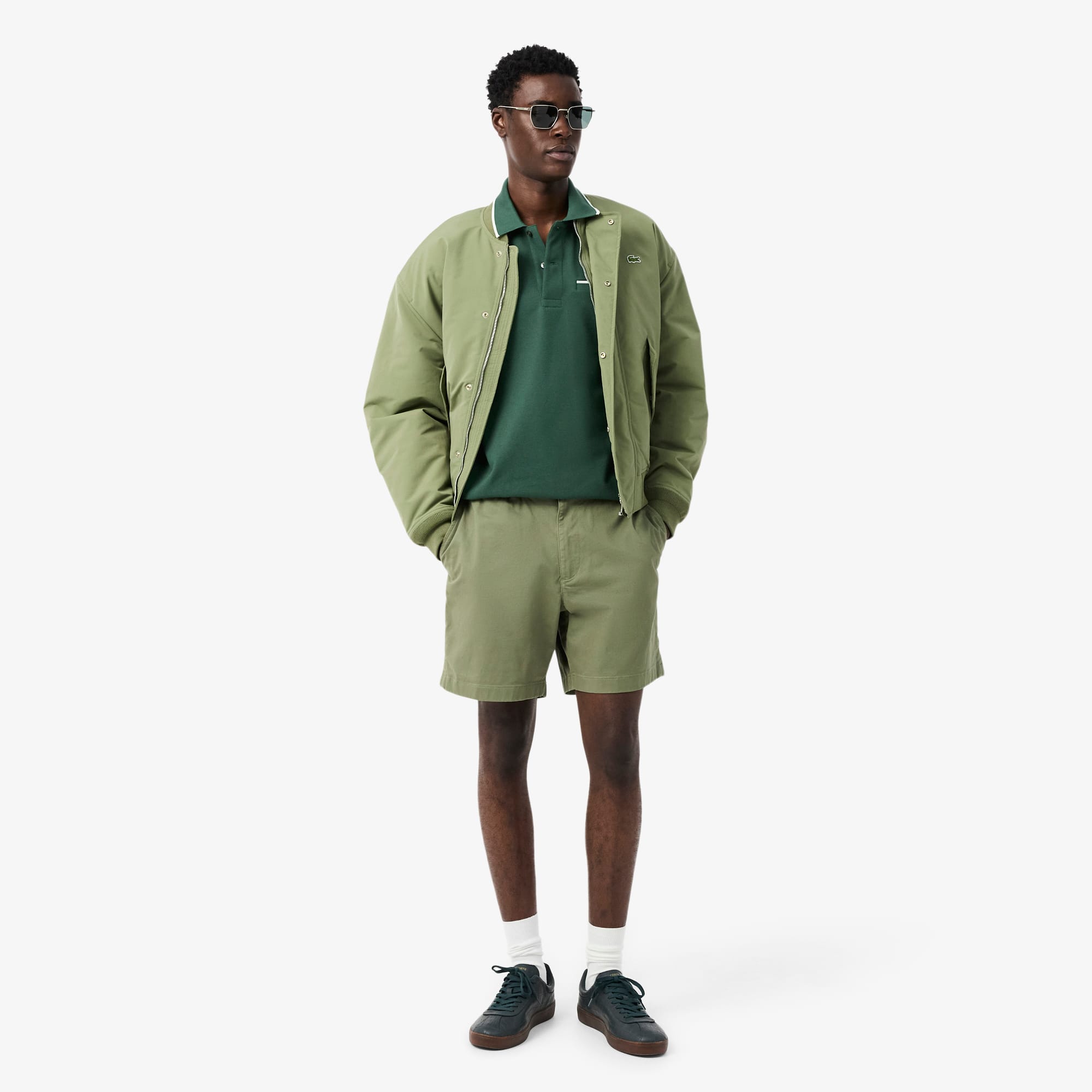 Men's Classic Fit Pocket Accent Polo - Green / White