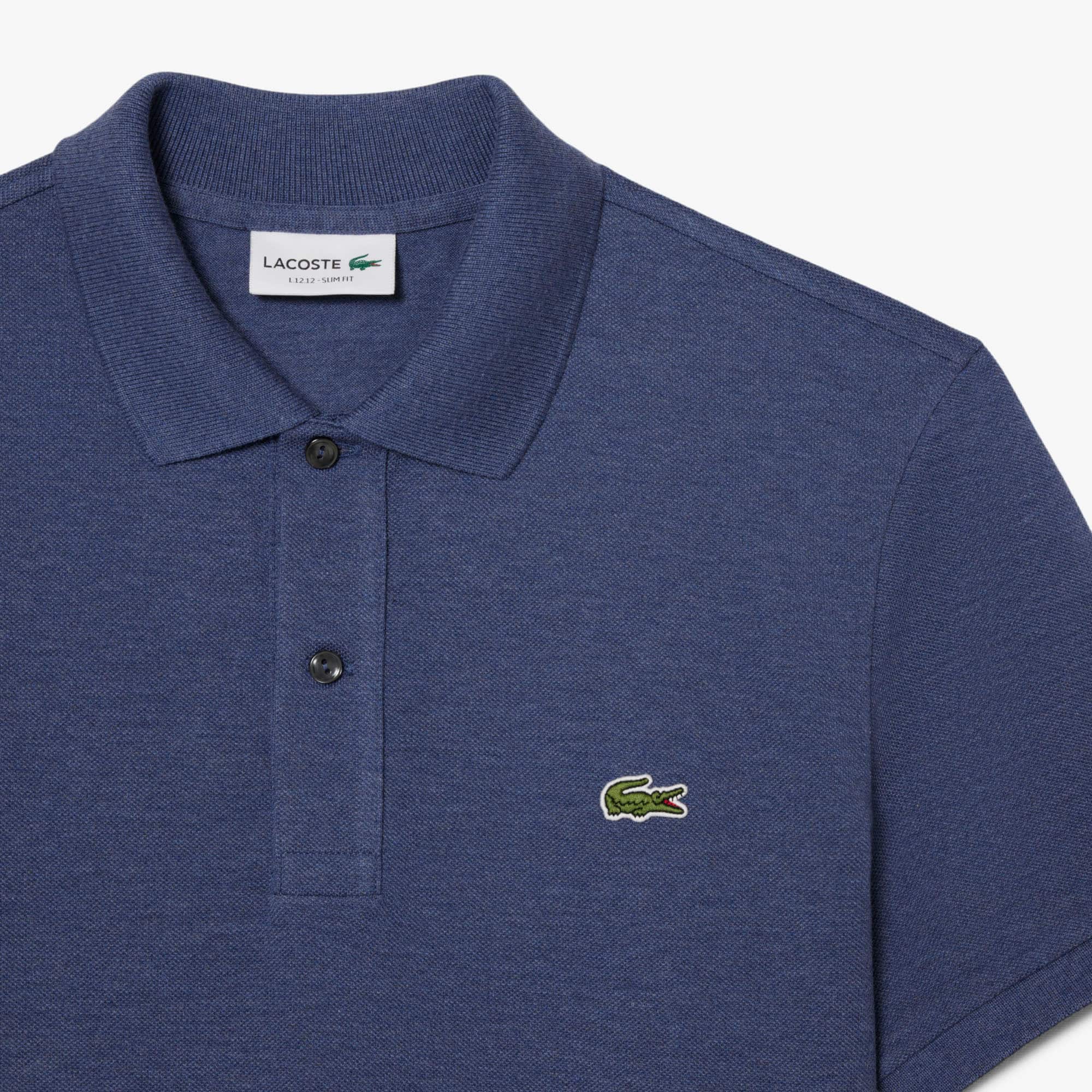 Men's Slim Fit Piqué Polo - Bleu Chine