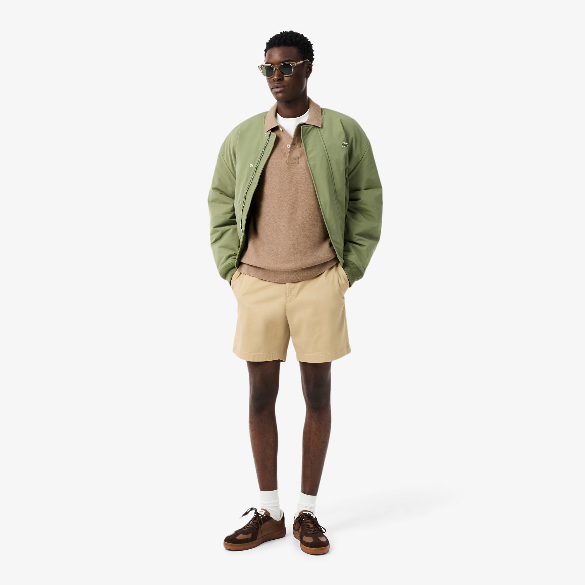 Classic Fit Knitted Polo - Beige