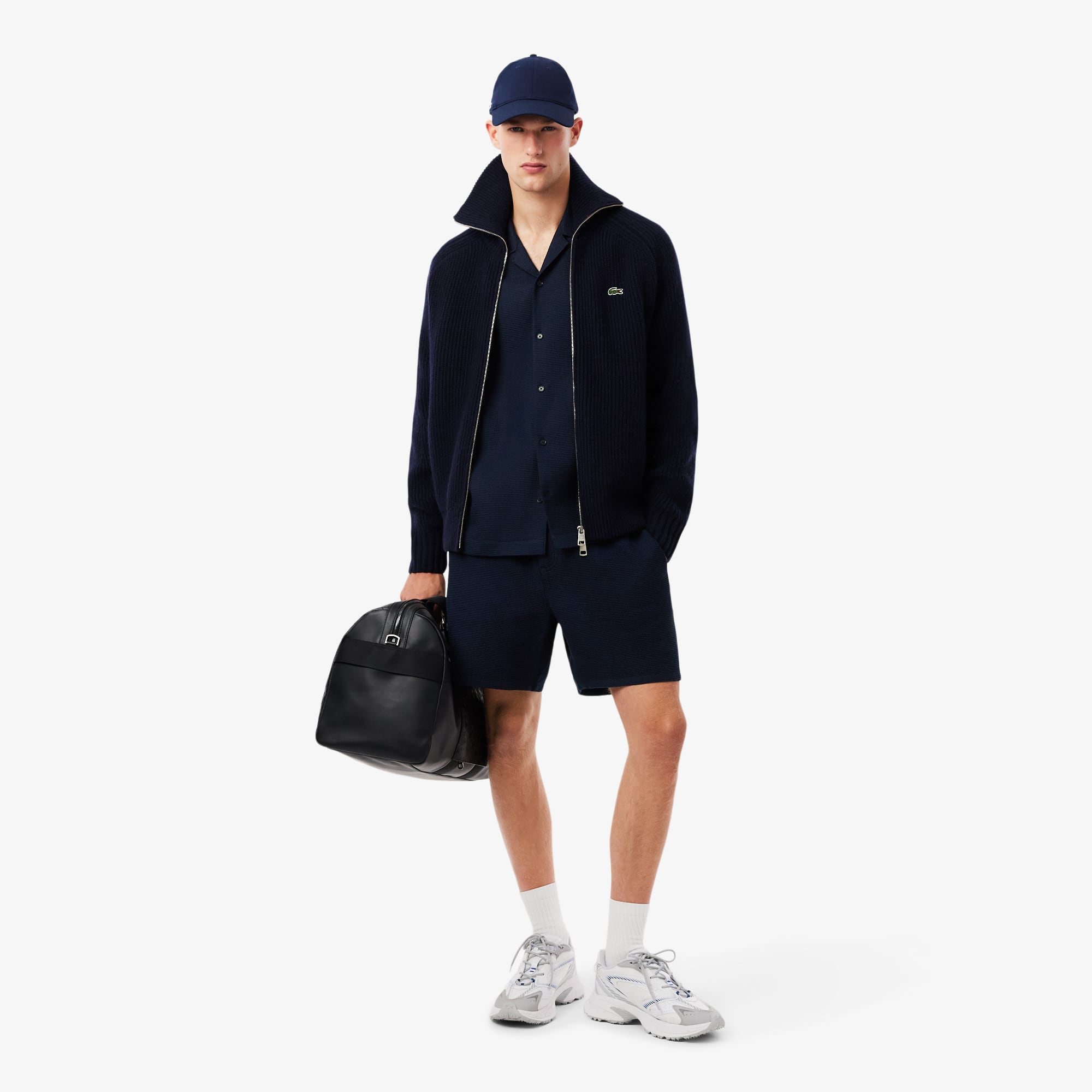 Men's Lightweight Textured Shorts - Navy Blue