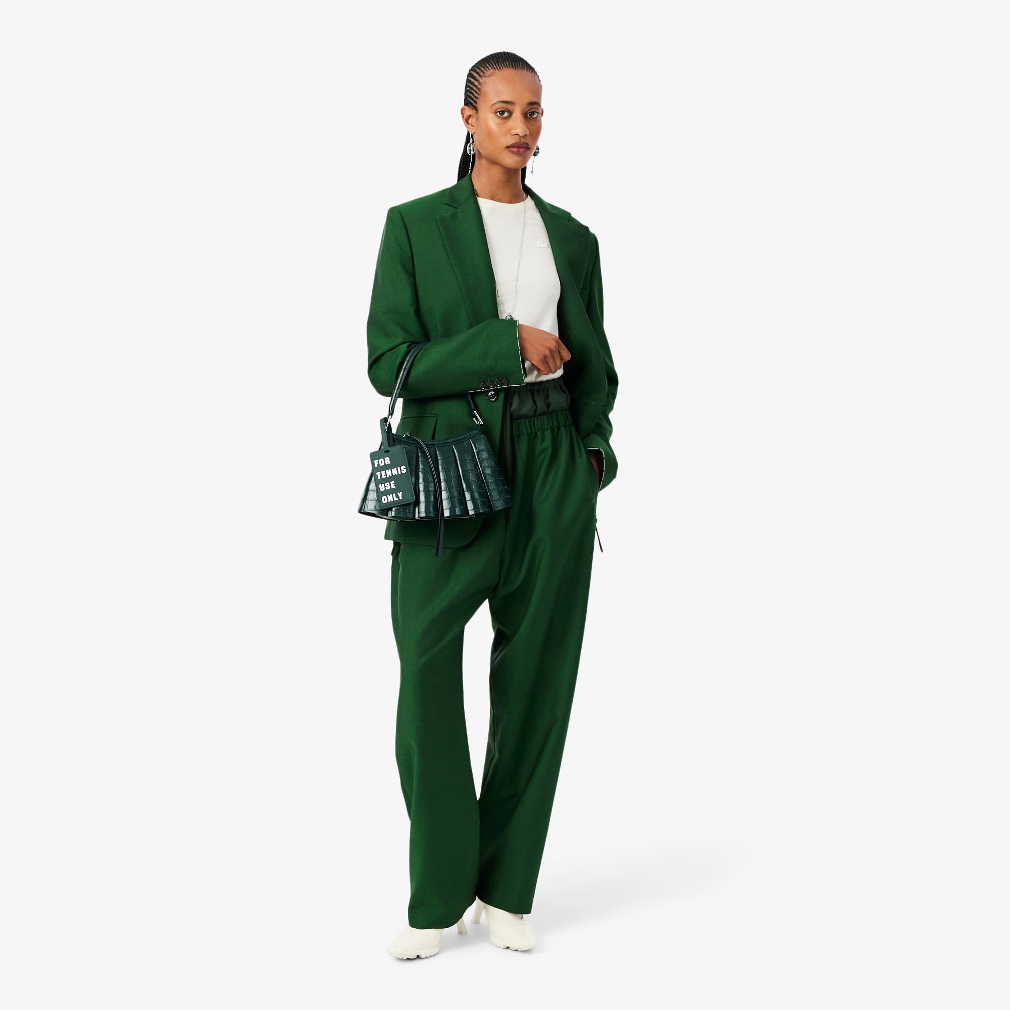 Runway Small Lenglen Effect Leather Bag - Green gables
