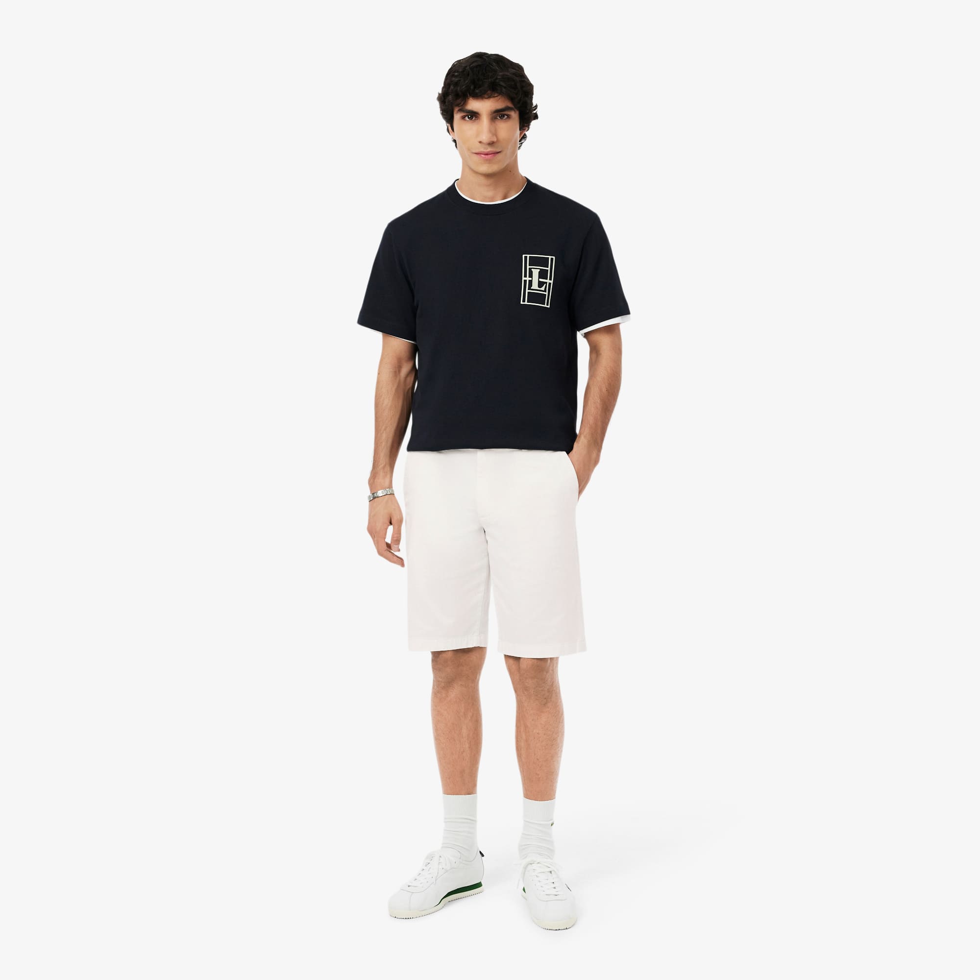 Stretch Twill Chino Shorts - White