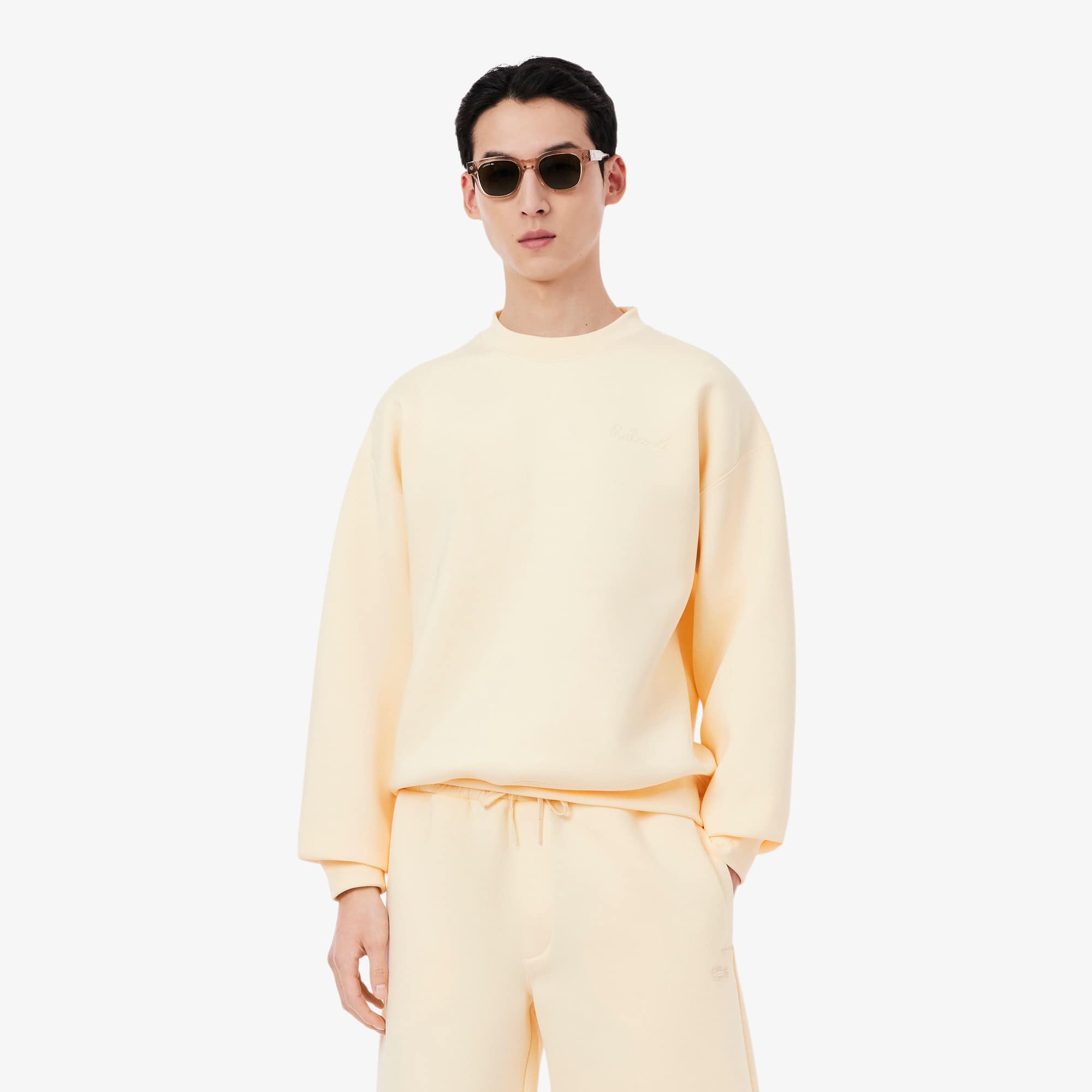 Loose Fit Embroidered Sweatshirt - Beige