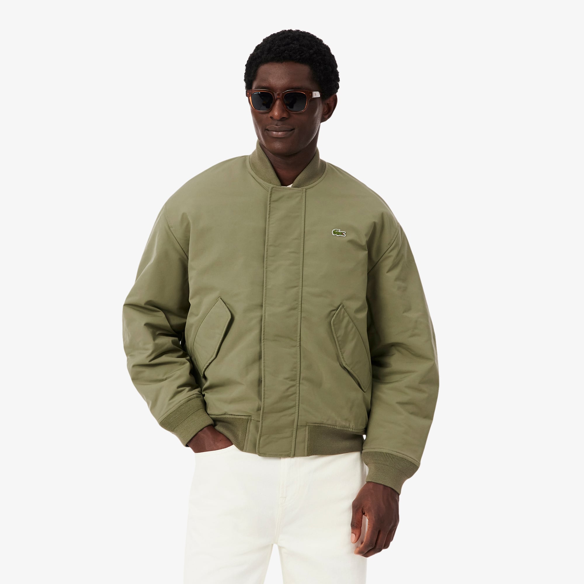 Water-Repellent Bomber - Khaki Green