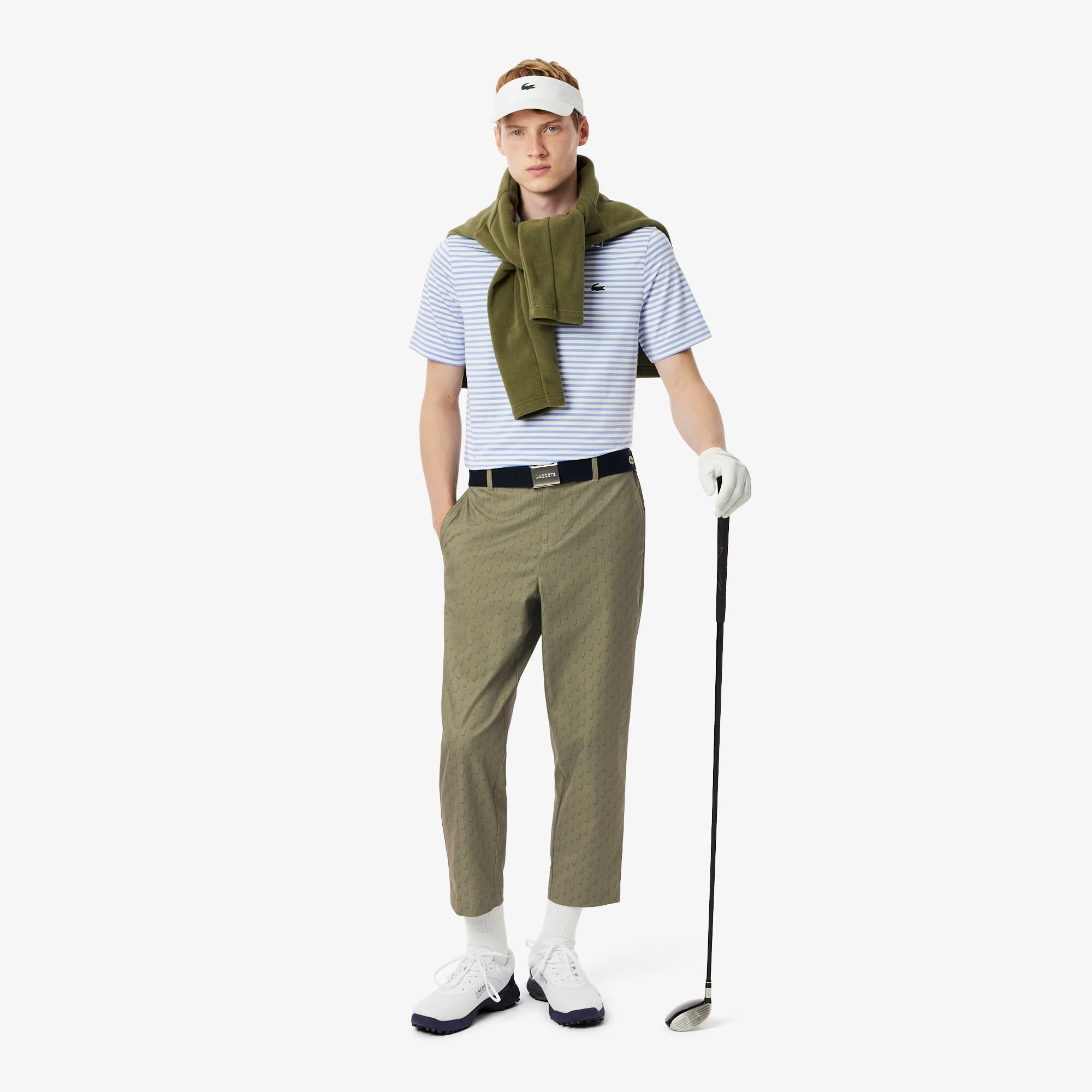Men's Ultra Dry Cropped Golf Pants - Khaki Green / Green