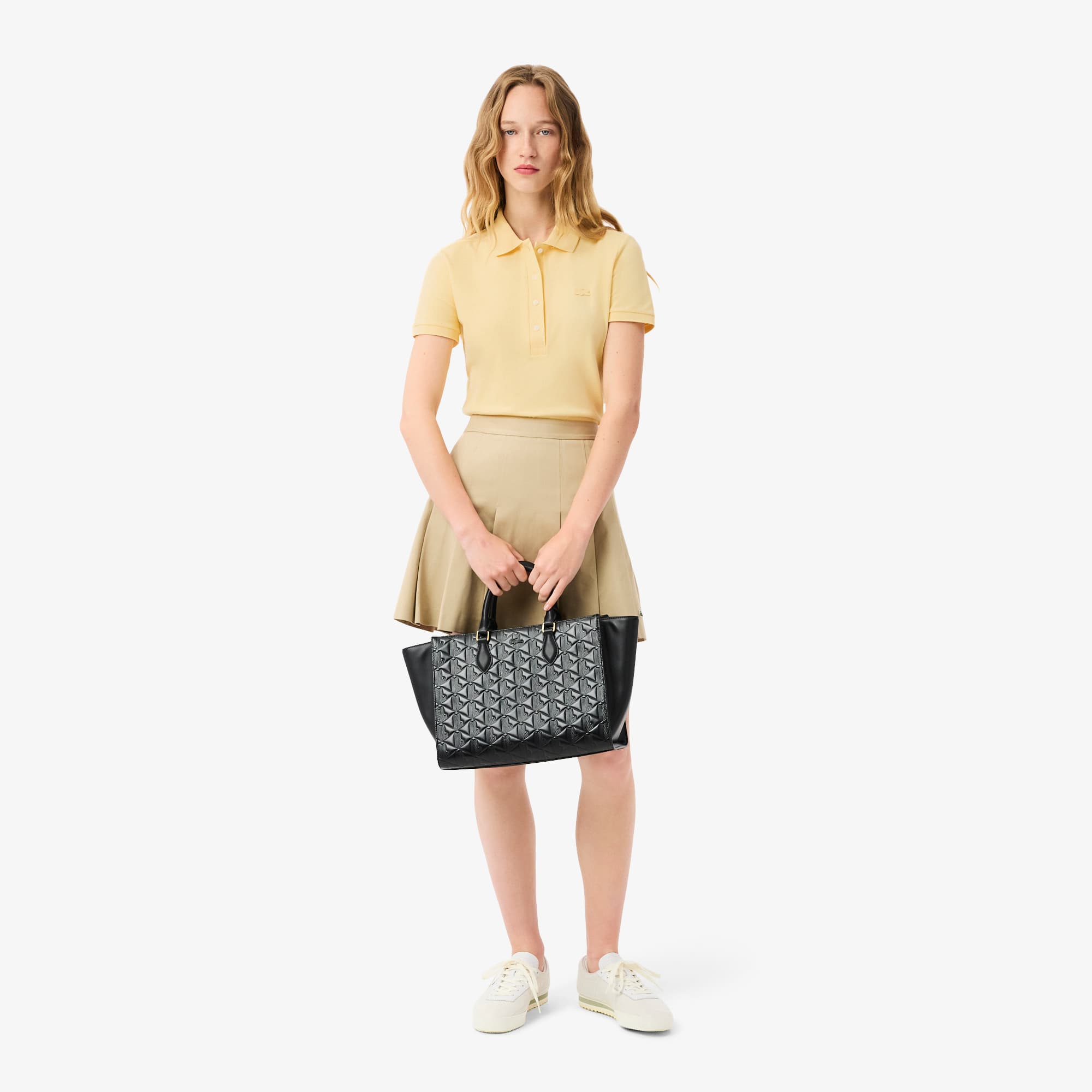 Women's L.12.D Slim Fit Stretch Mini Piqué Polo - Yellow