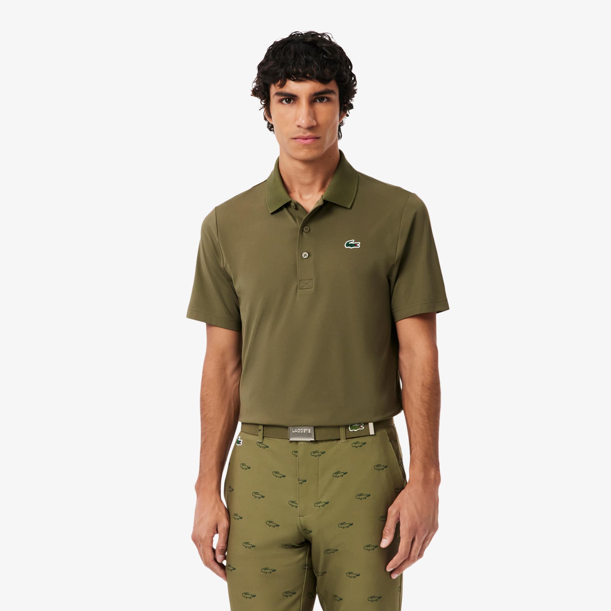 Men's Regular Fit UV Protect Golf Polo - Khaki Green