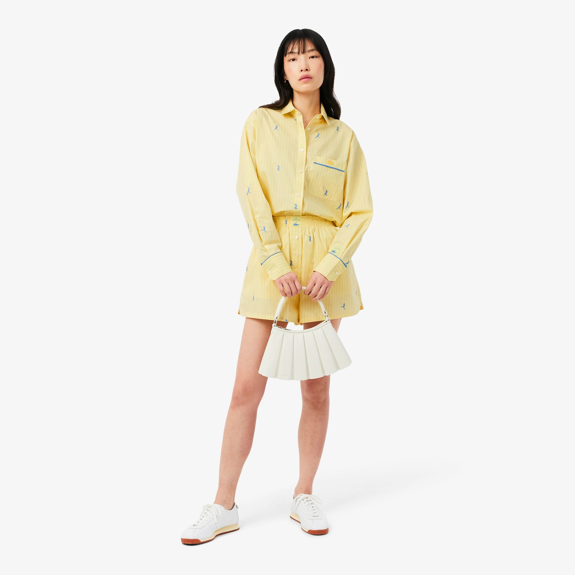 Oversized Shirt with Motifs - Jaune / Bleu