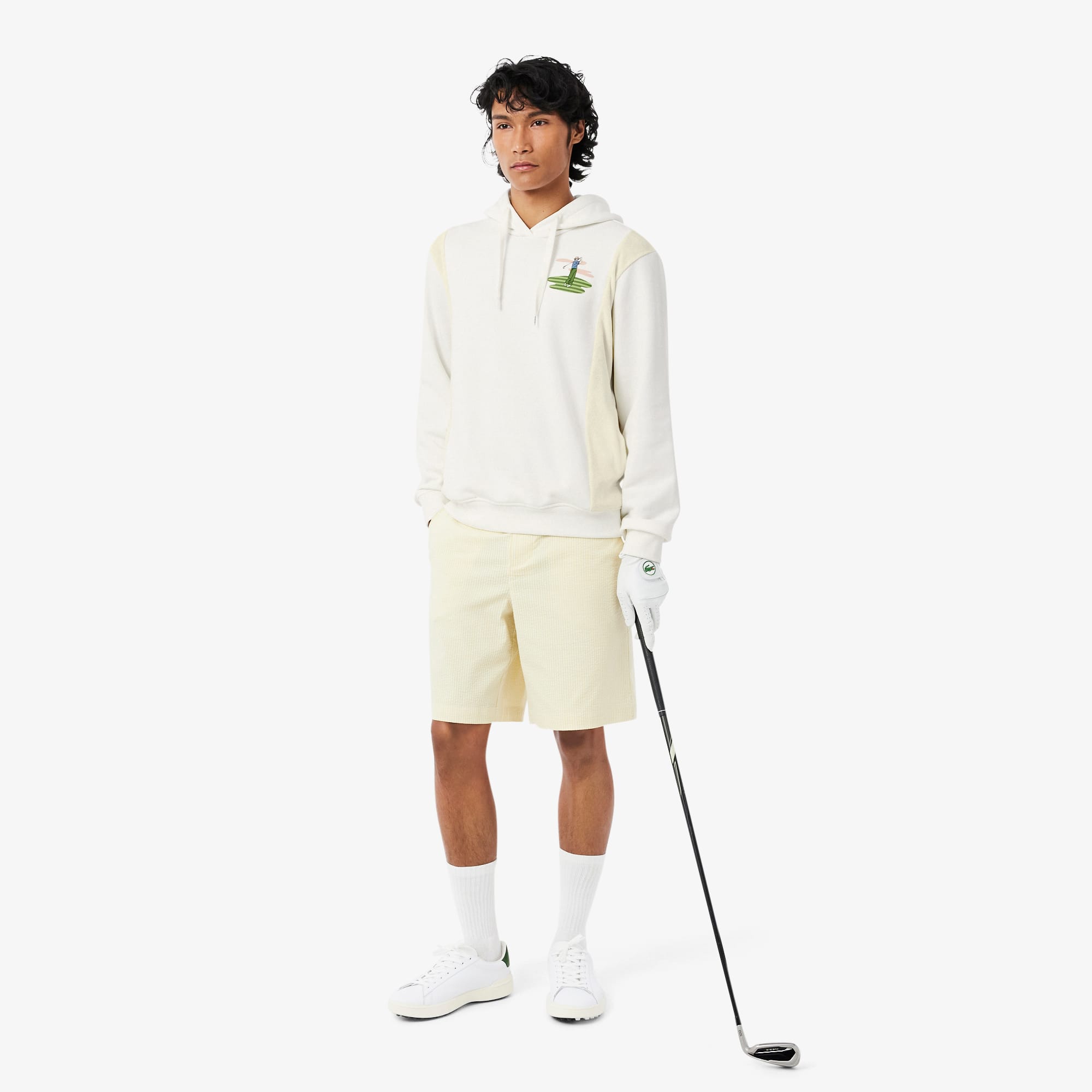 Golf Print Hoodie - Blanc / Beige