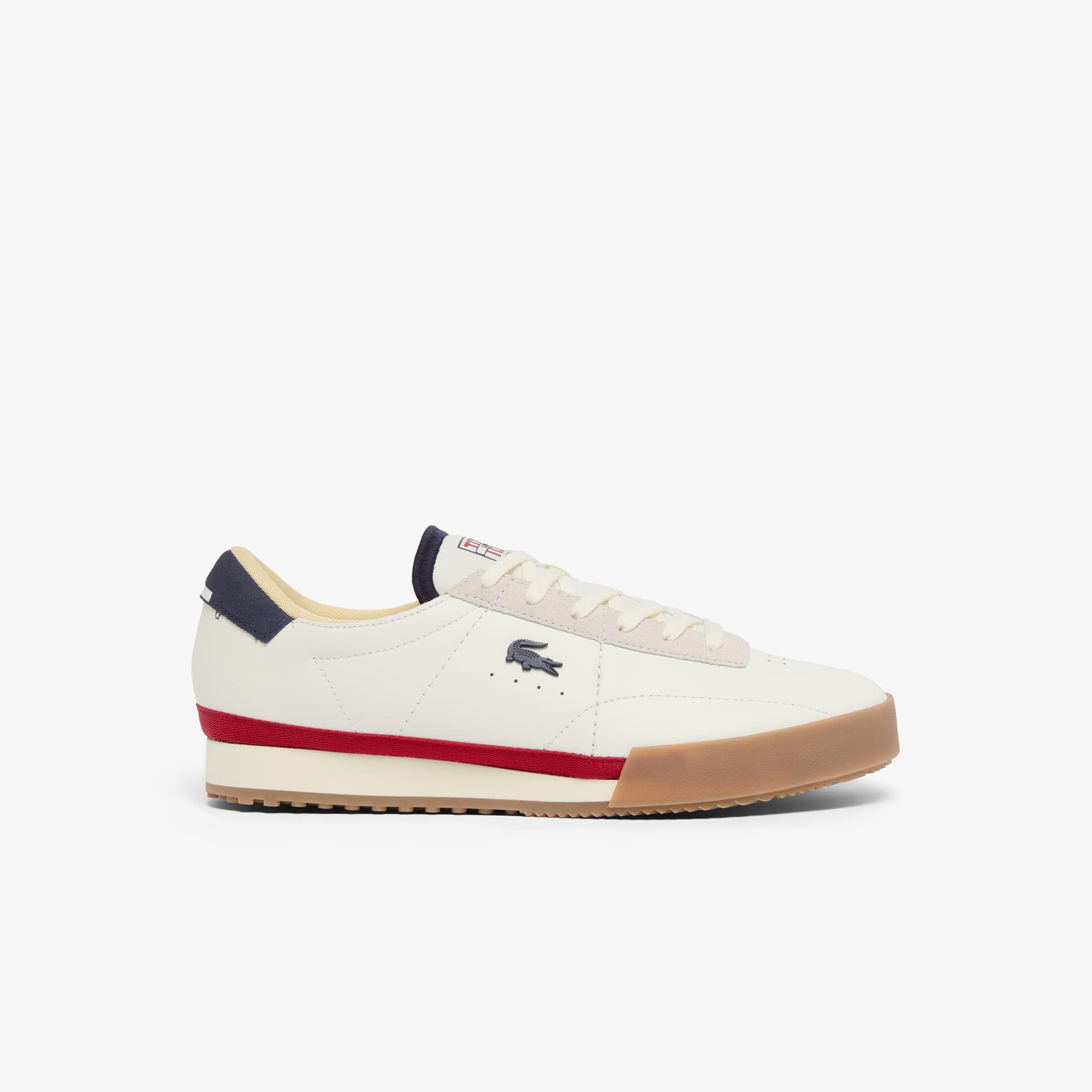 Men's Aura Leather Sneakers - WHT/NVY/RED