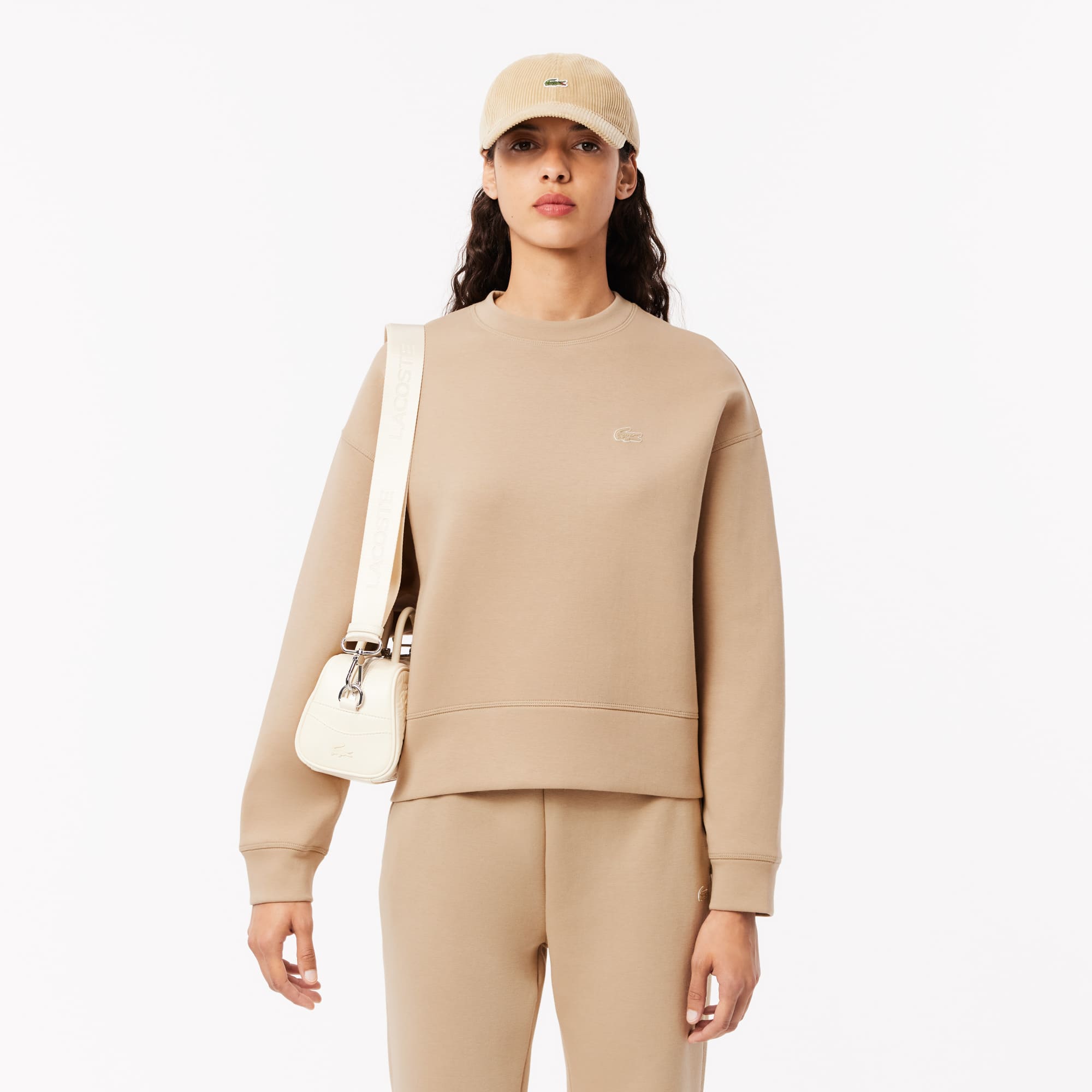 Women's Oversized Cotton Sweatshirt - Beige