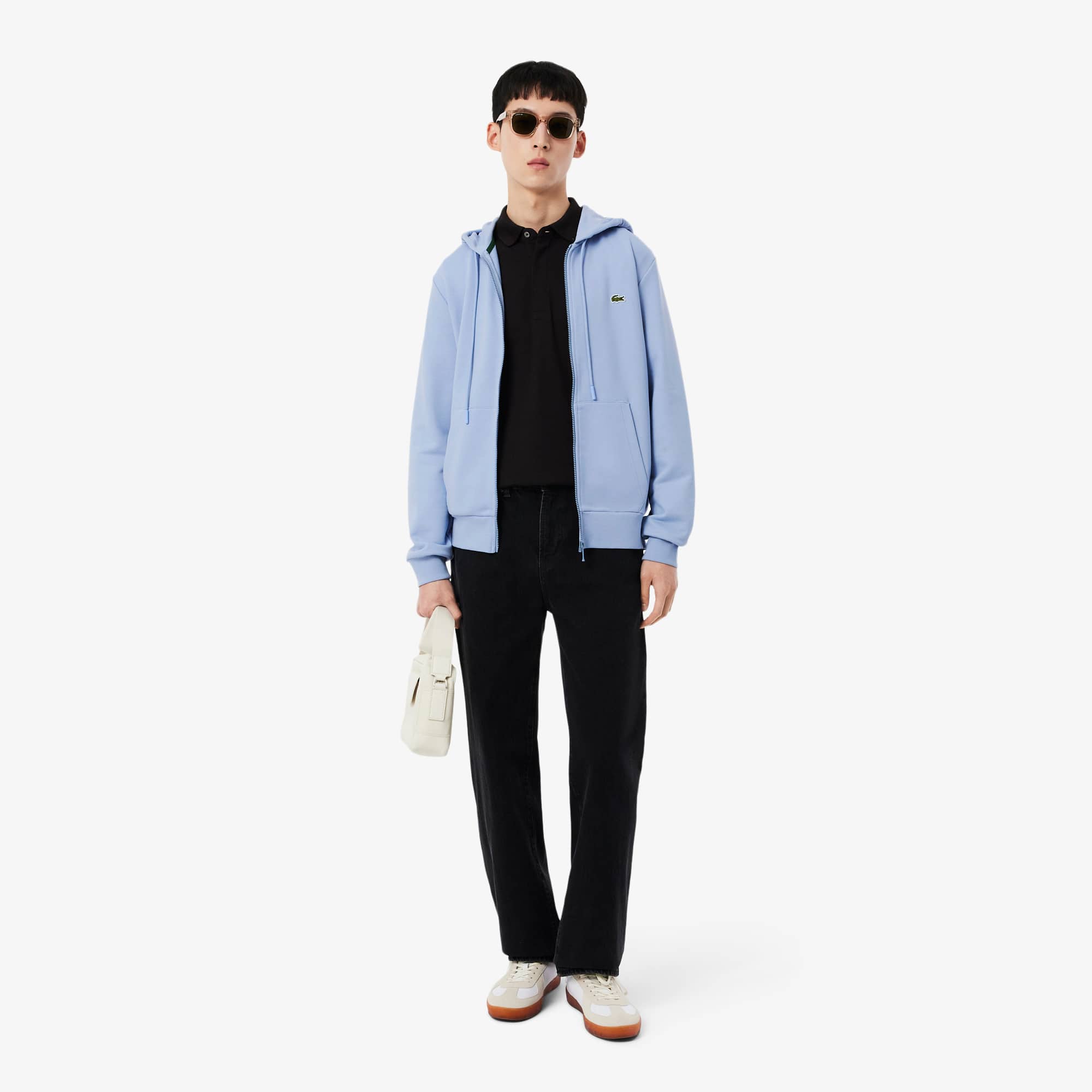Men's Classic Fit Zip-Up Fleece Sweatshirt - Light Blue