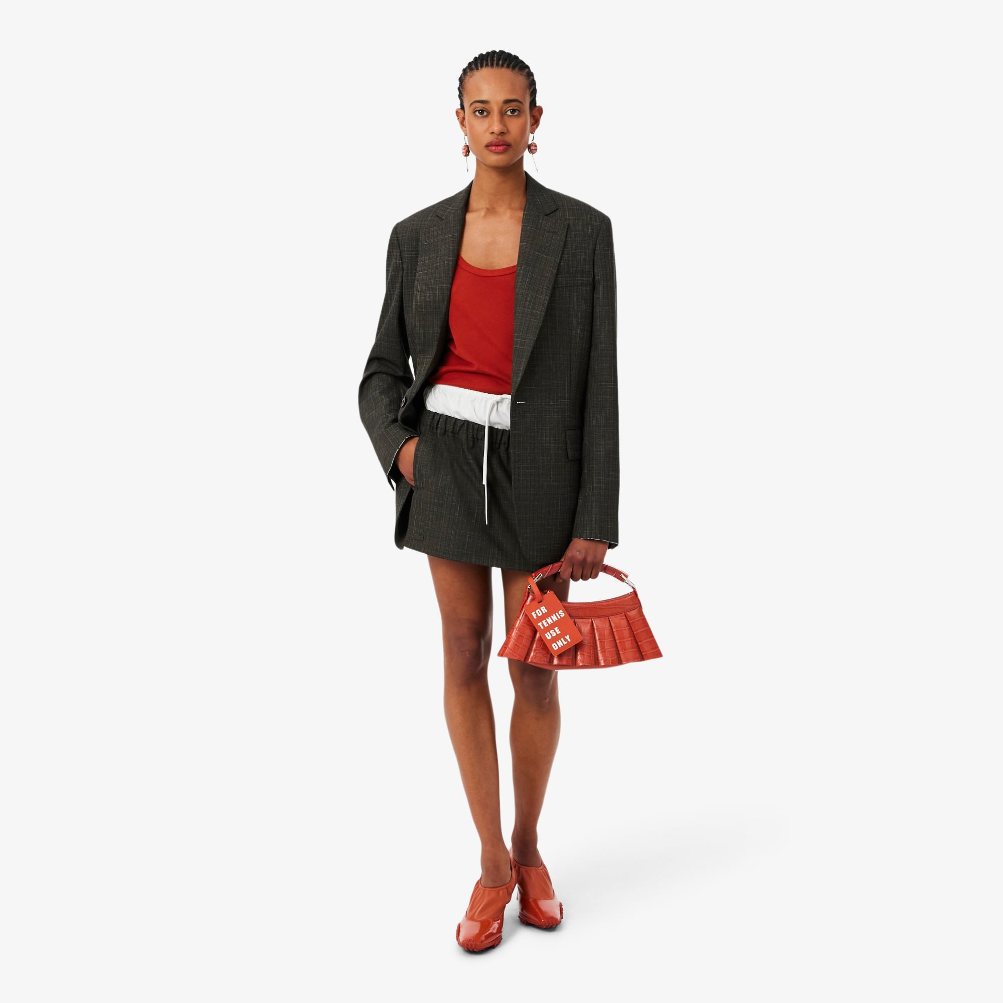 Runway H Lenglen Effect Leather Bag - ORANGINE