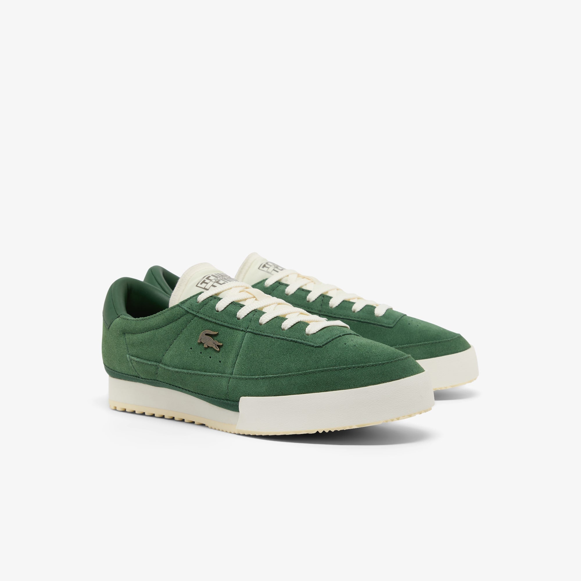 Men's Aura Suede Sneakers - DK GRN/OFF WHT