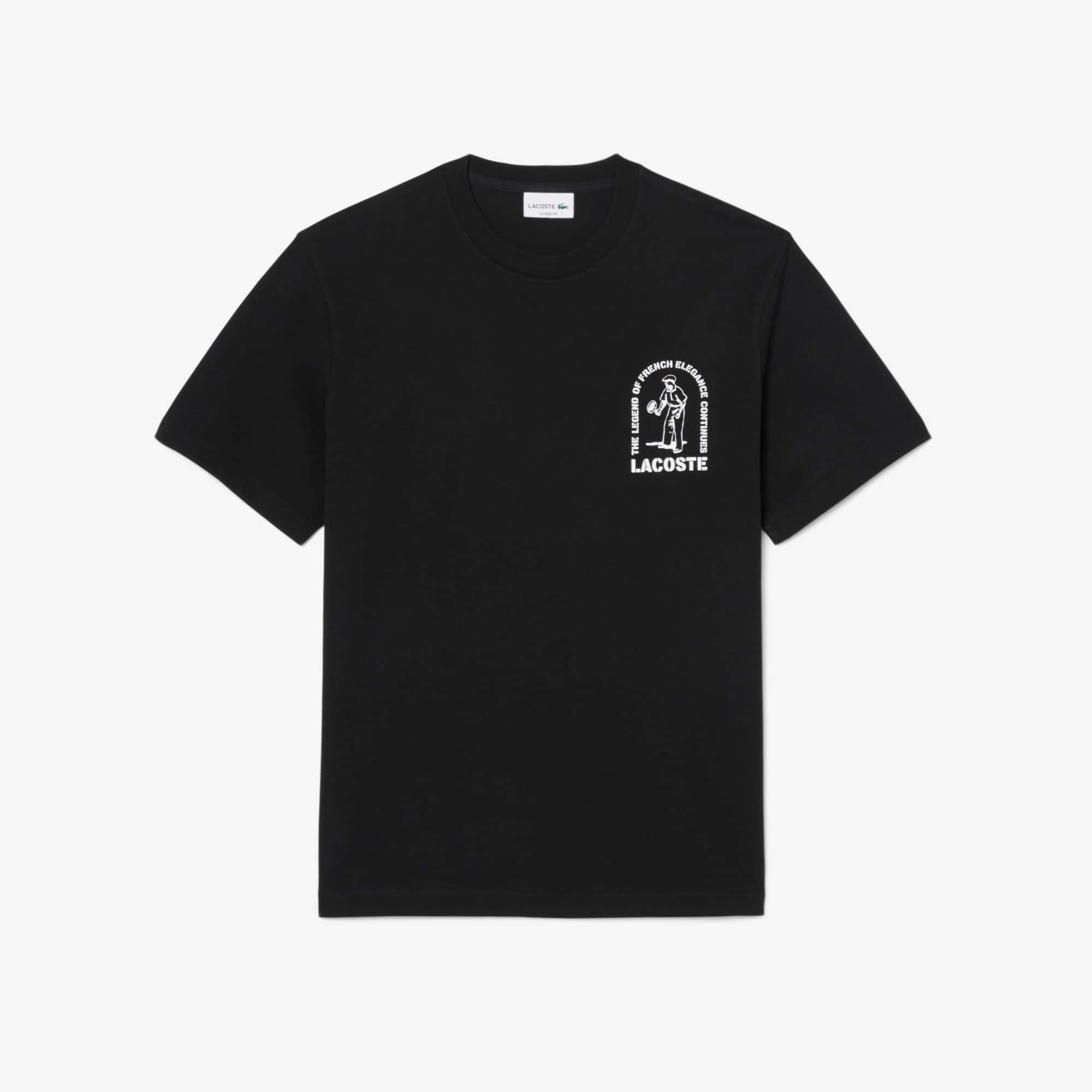 Printed Cotton T-Shirt - Black