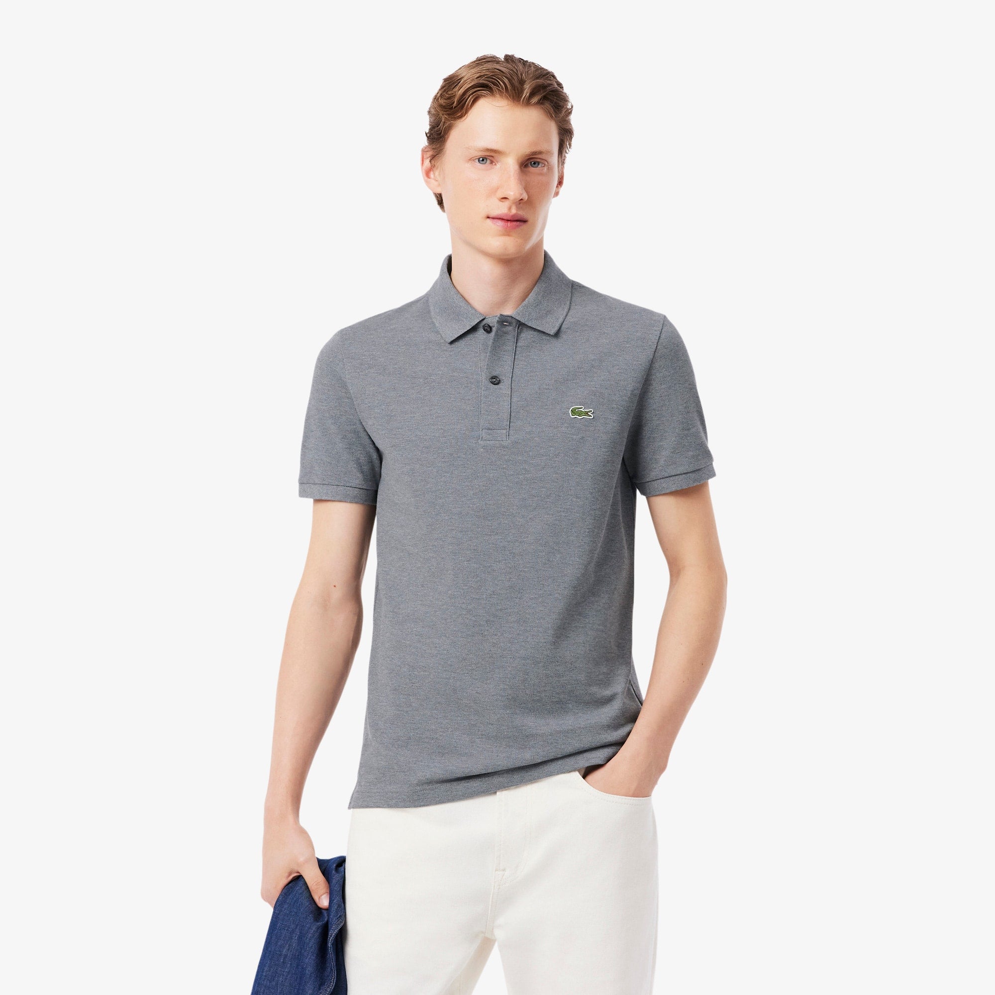 Men's Slim Fit Piqué Polo - Gris Chine