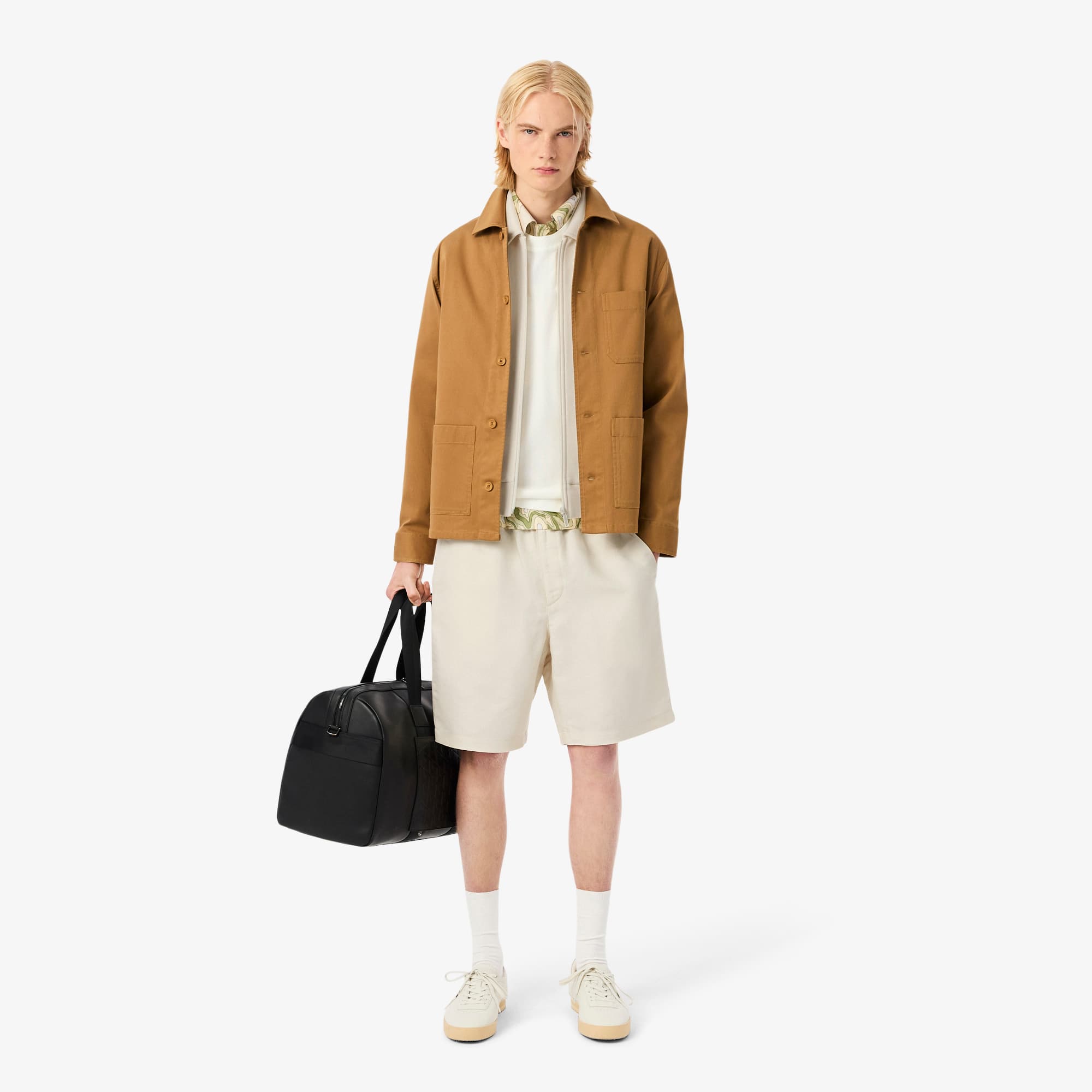 Men's Regular Fit Wool Blend Shorts - Beige