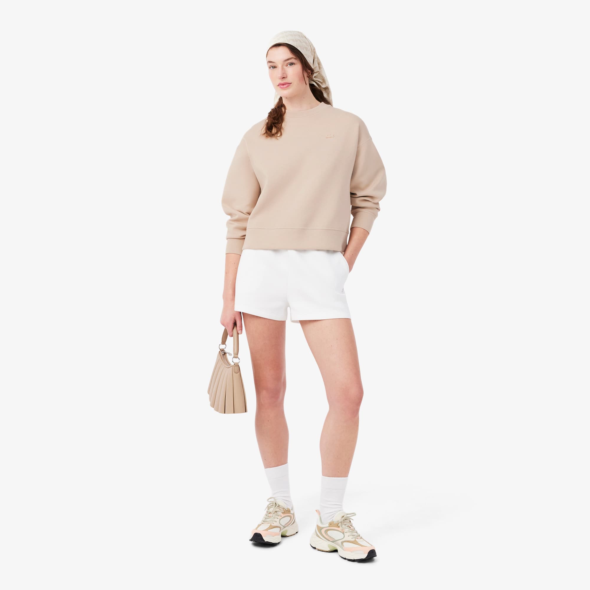 Oversized Double Face Jersey Sweatshirt - Beige