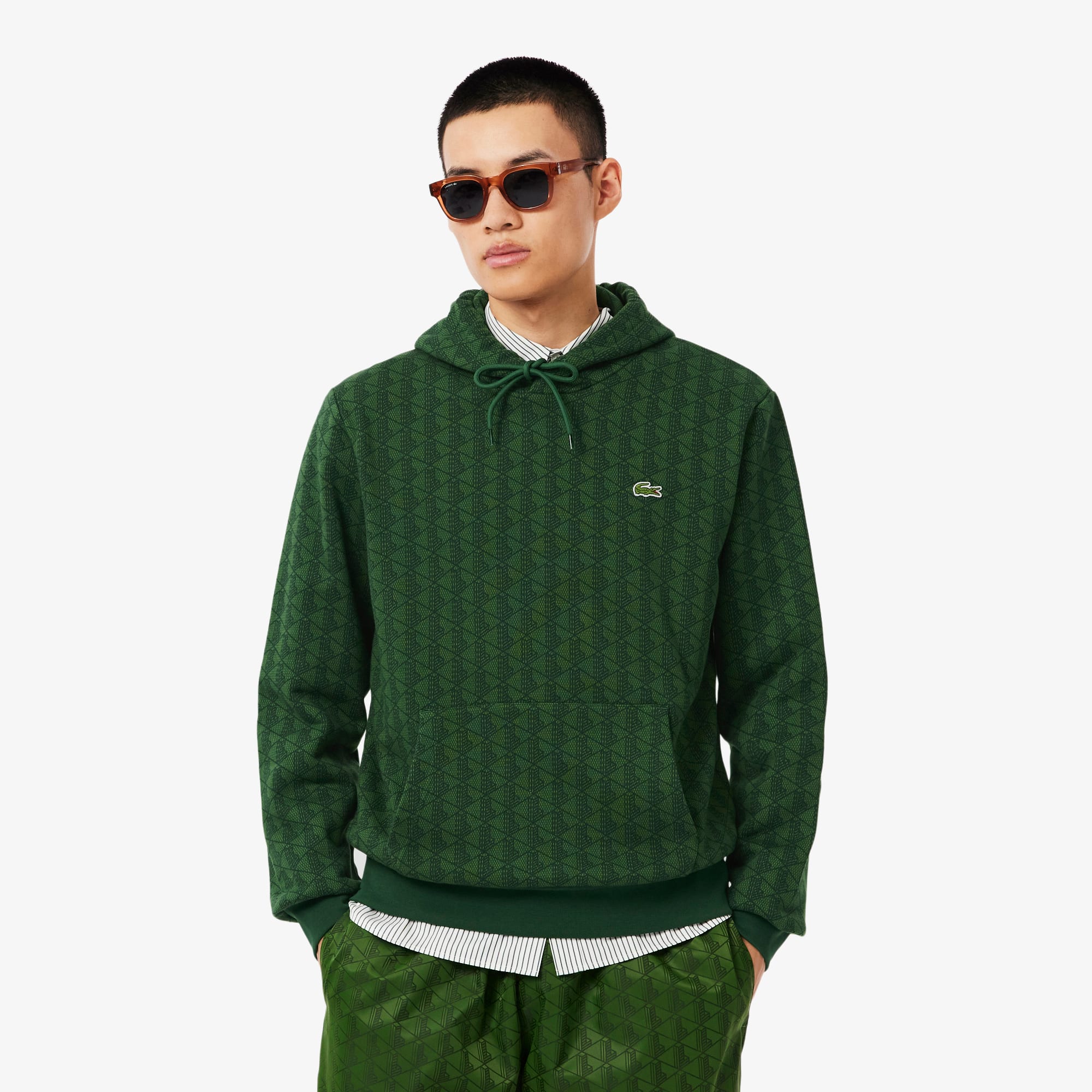Men's Monogram Fleece Hoodie - Green