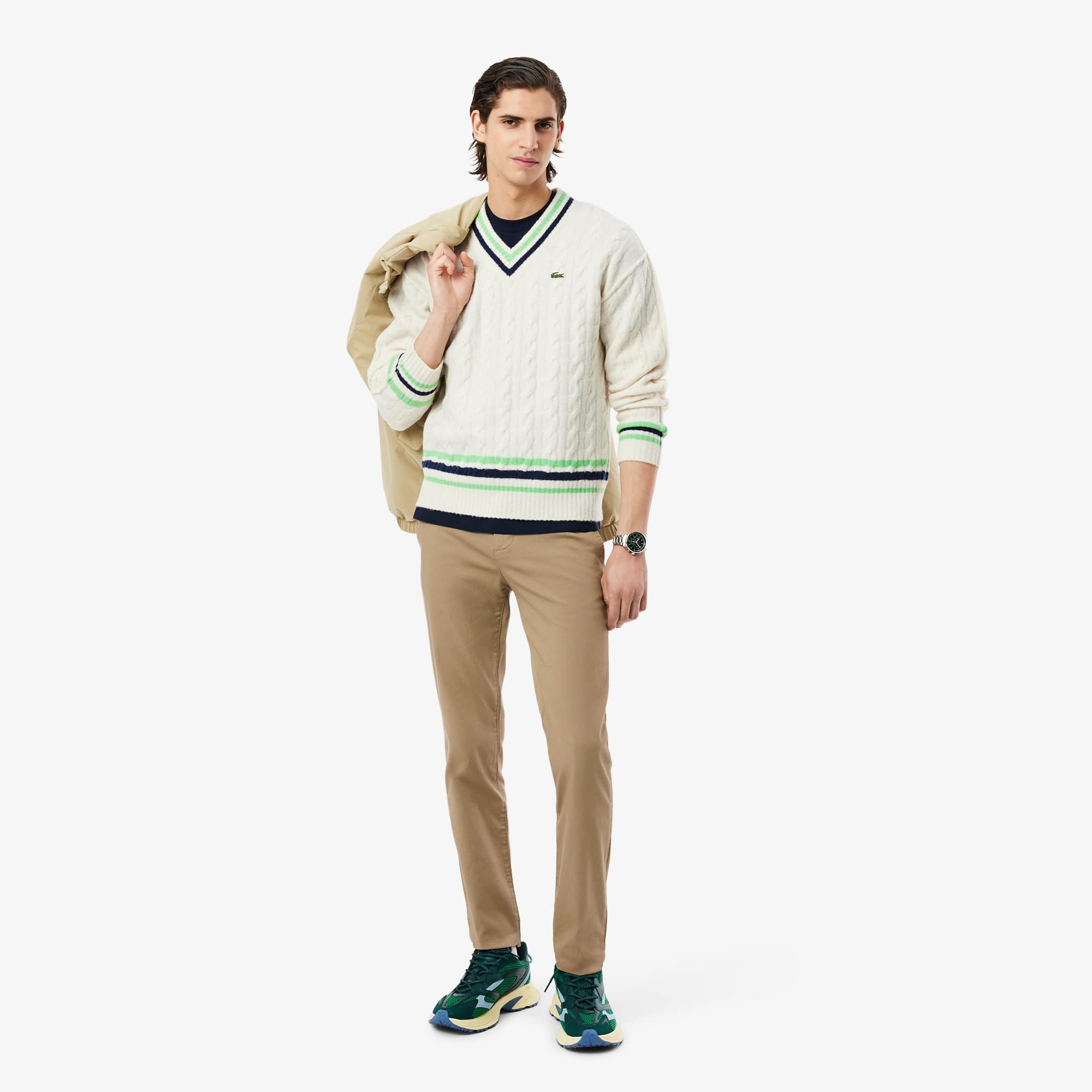 Men's Slim Fit Stretch Cotton Pants - Beige
