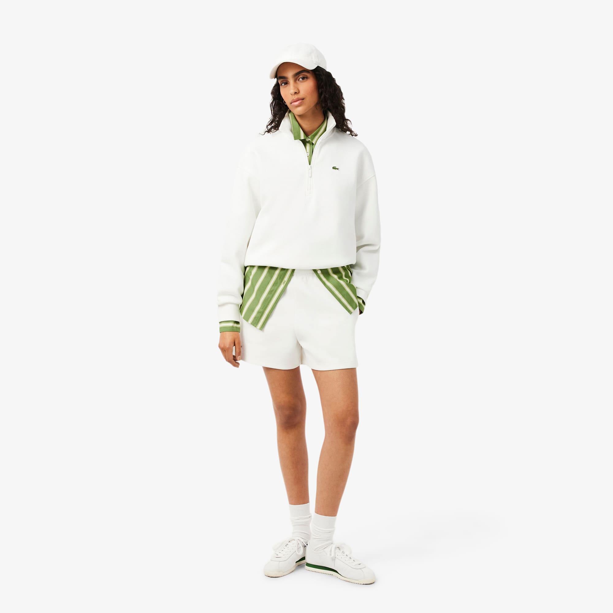 Oversized Cotton Poplin Shirt - Vert / Blanc / Noir