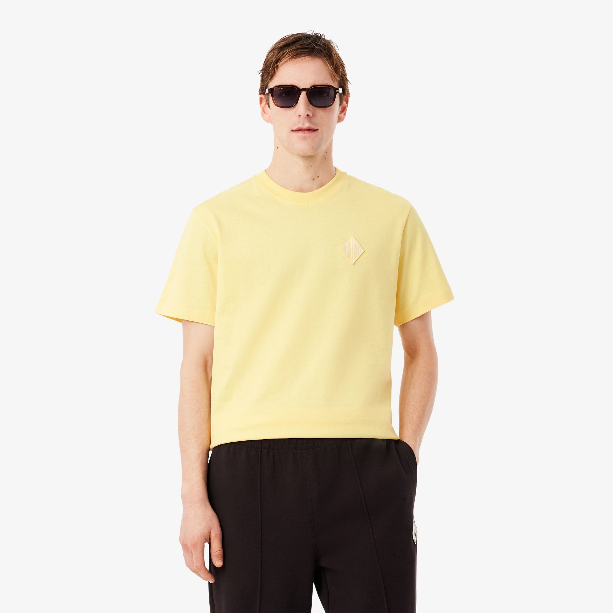 Classic Fit Heavy Badge Accent T-Shirt - Pastel yellow