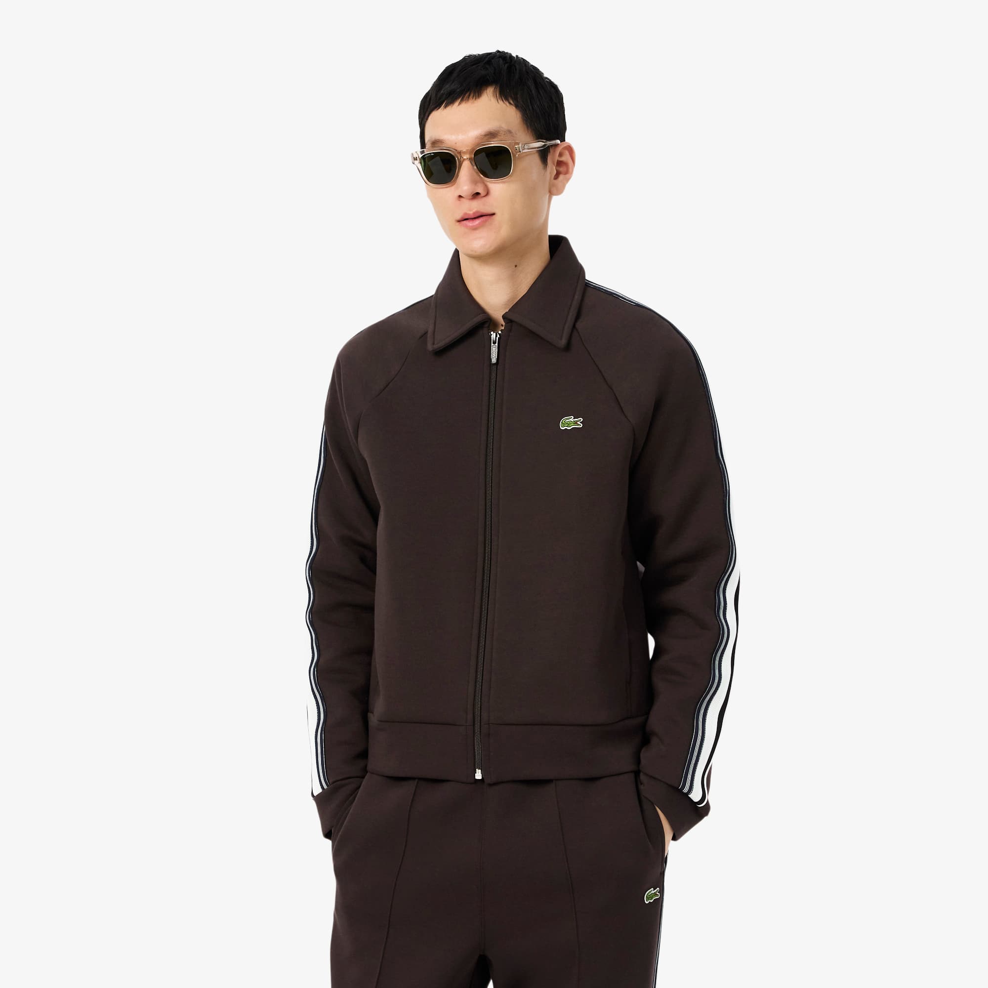 Men's Made In France Zip-Up Sweatshirt - Brown