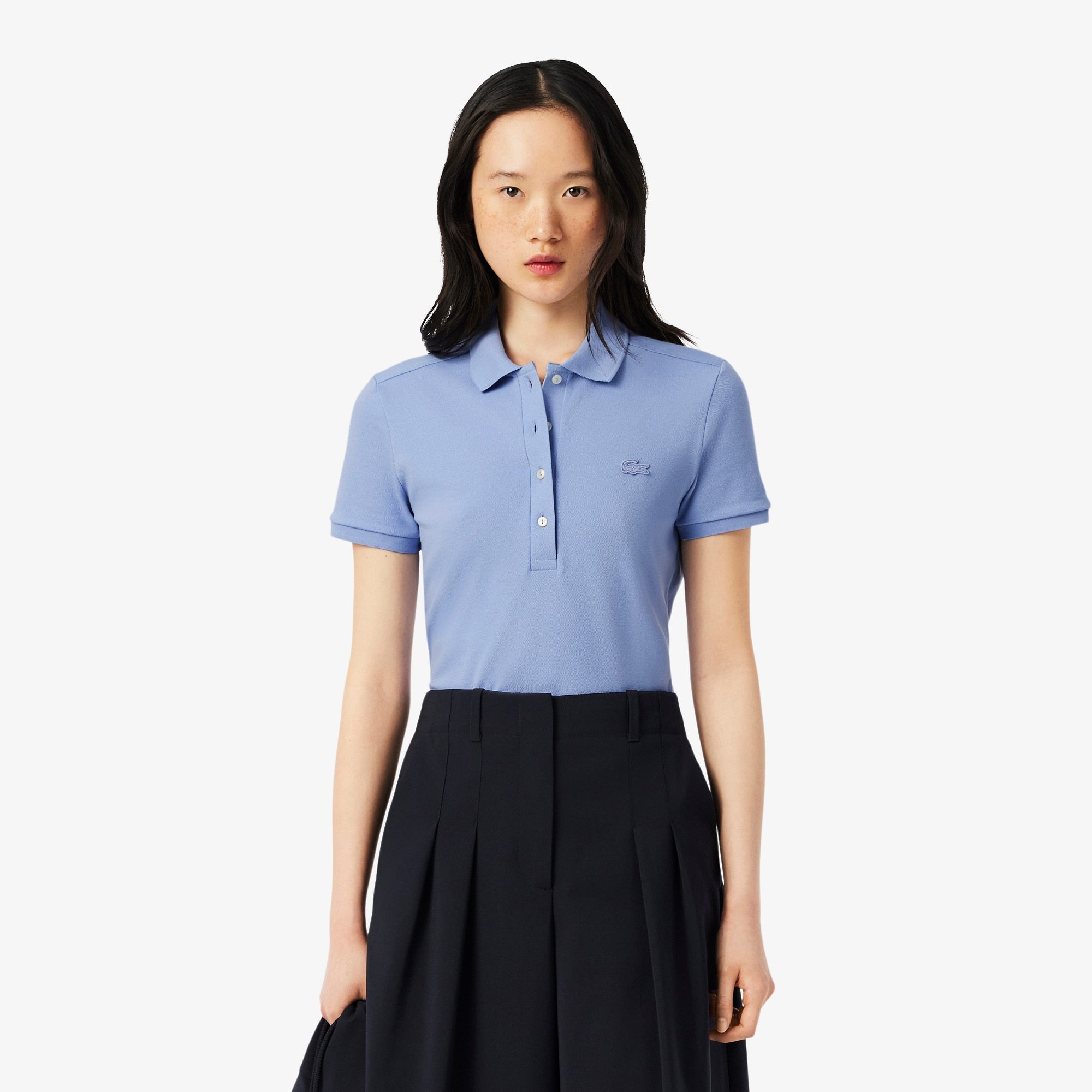 Women's L.12.D Slim Fit Stretch Mini Piqué Polo - Purple