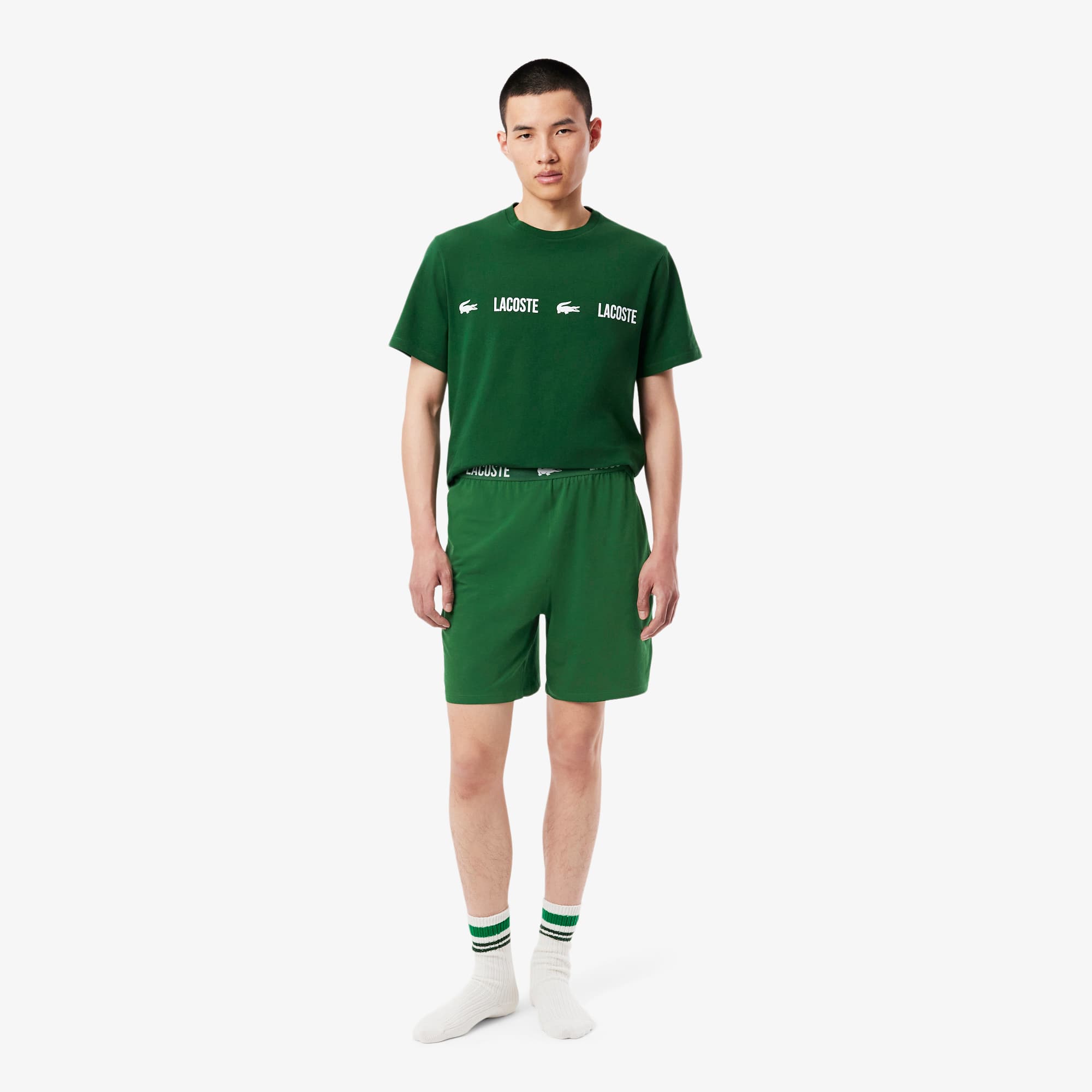 Men's Soft Cotton Pajama Shorts - Pine green
