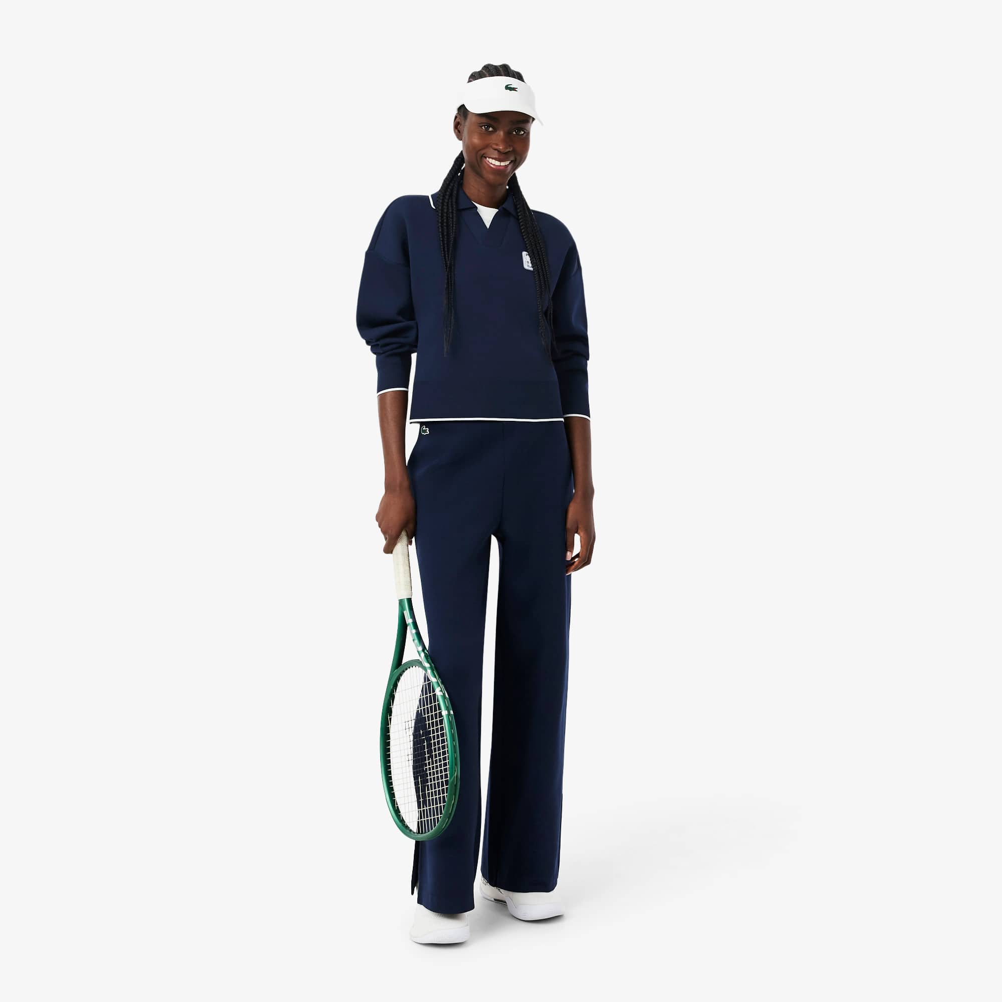 Tennis Heritage Polo Collar Sweatshirt - Navy Blue