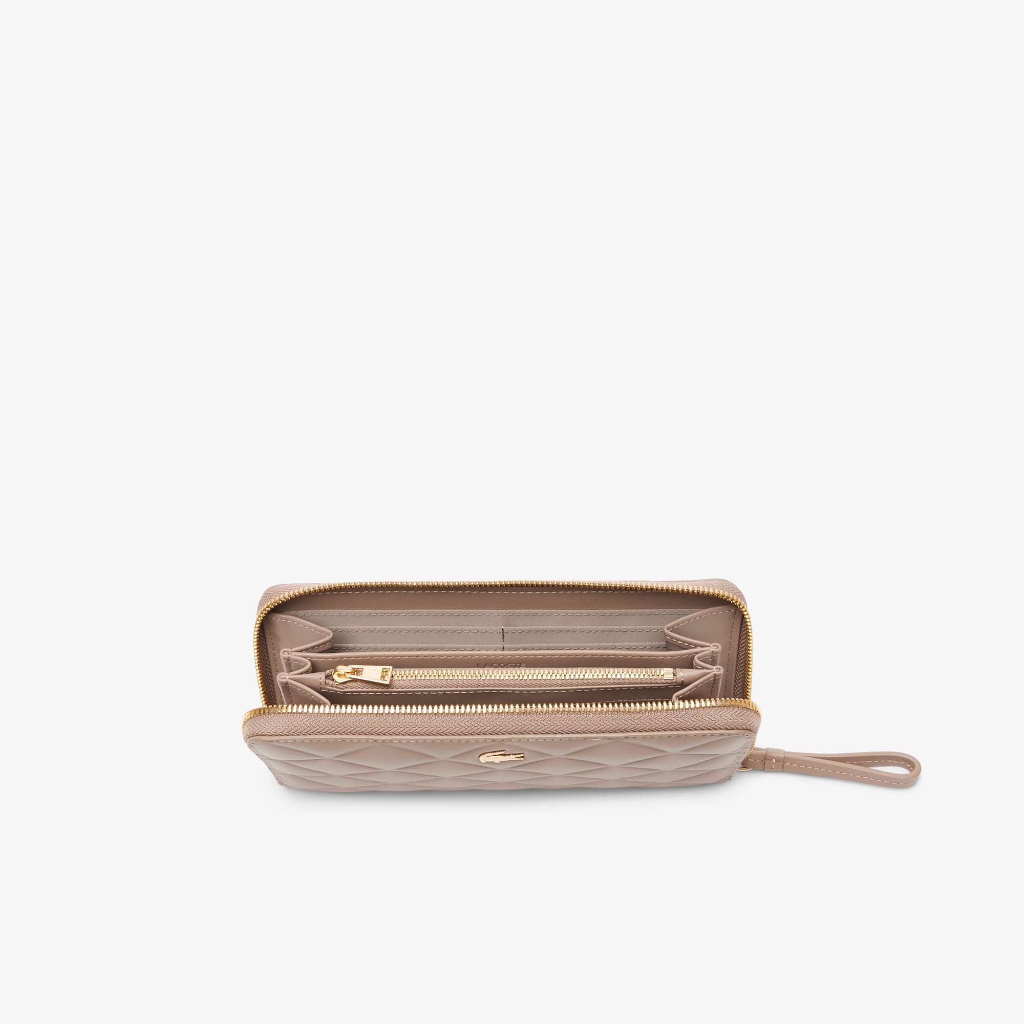 Large Crocodelle Leather Billfold - Taupe