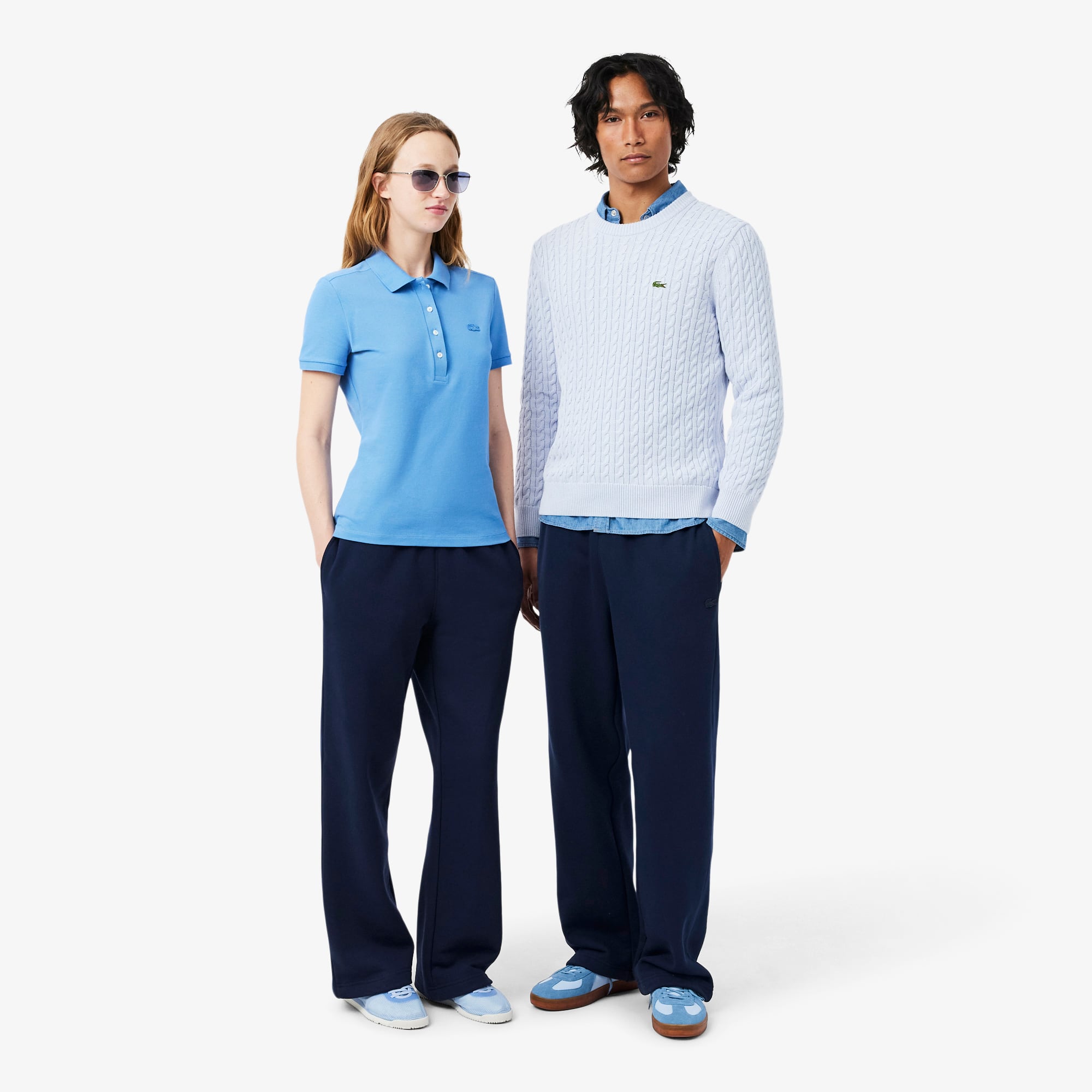 Loose Fit Fleece Joggers - Navy Blue
