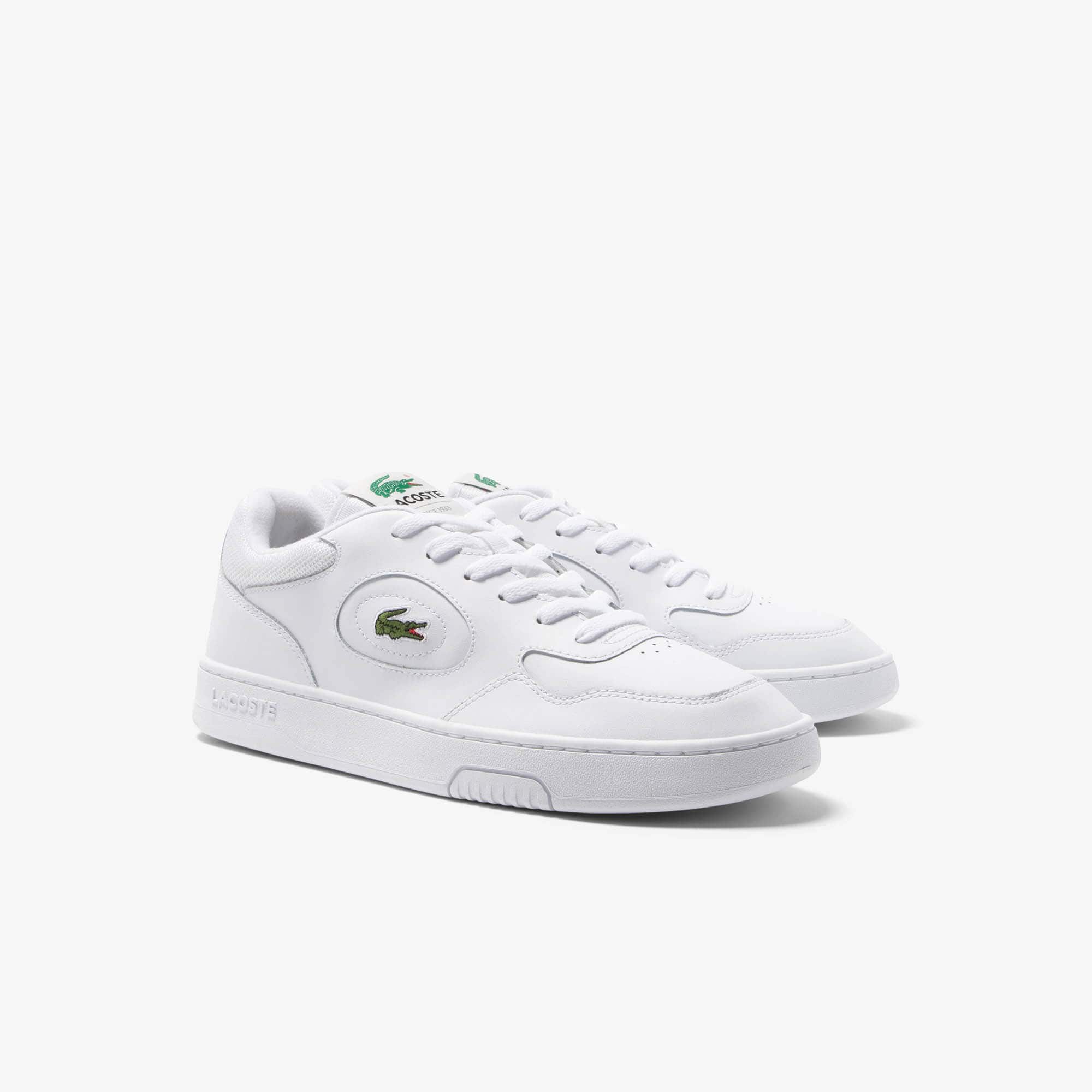 Men's Lineset Leather Sneakers - WHITE/WHITE