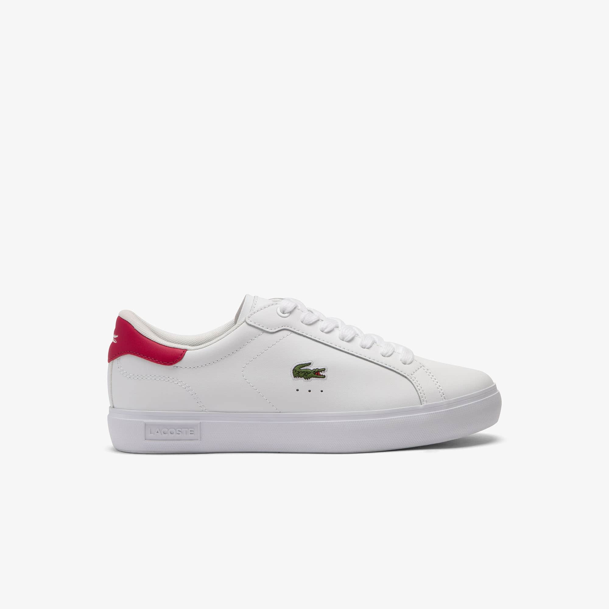 Women's Powercourt Leather Sneakers - WHT/DK PNK