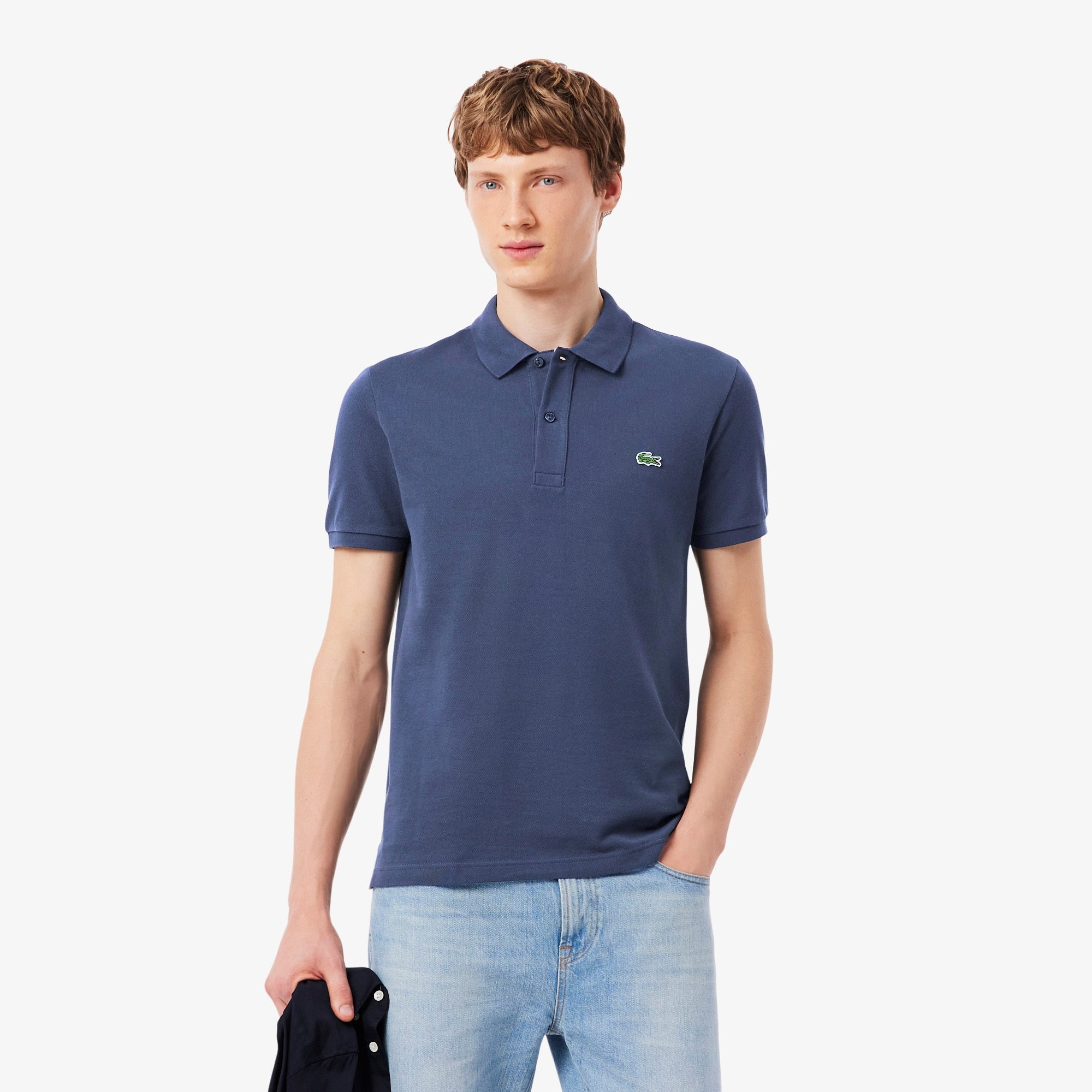 Men's Slim Fit Piqué Polo - Dark Grey
