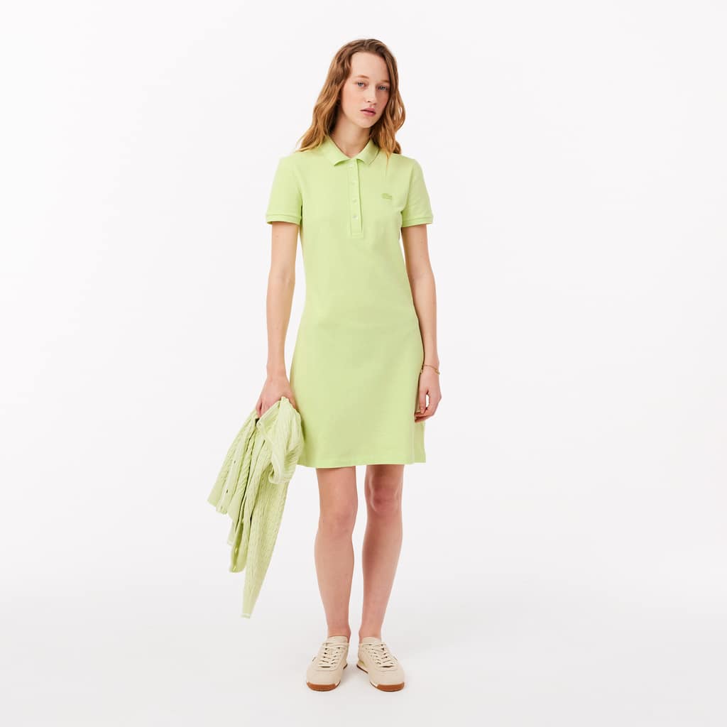 Women's Slim Fit Stretch Mini Piqué Polo Dress - Green