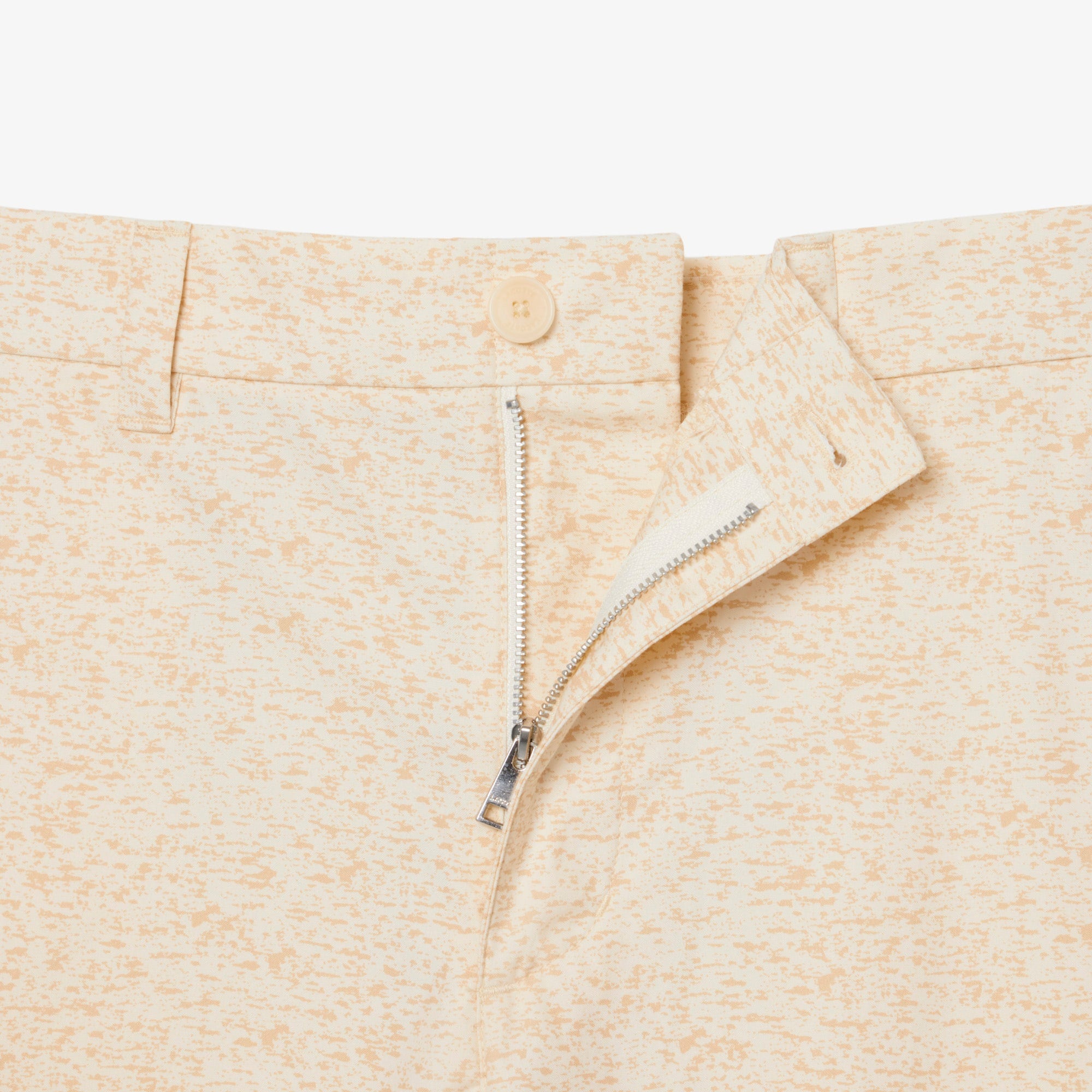 Straight Fit Printed Bermuda Cargo Shorts - Beige