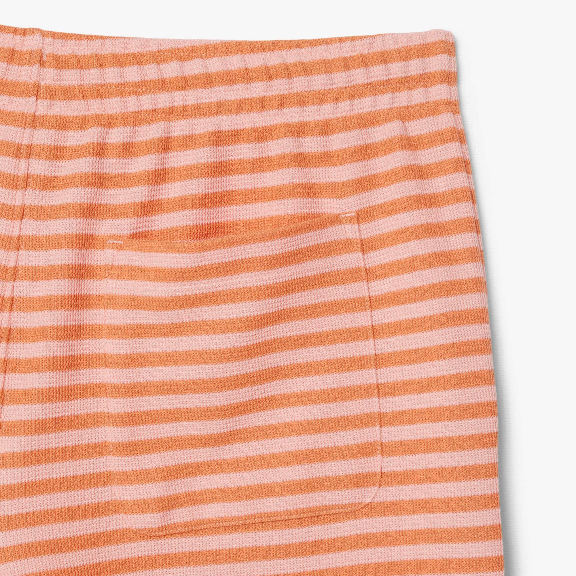 Regular Fit Striped Cotton Shorts - Rose / Orange